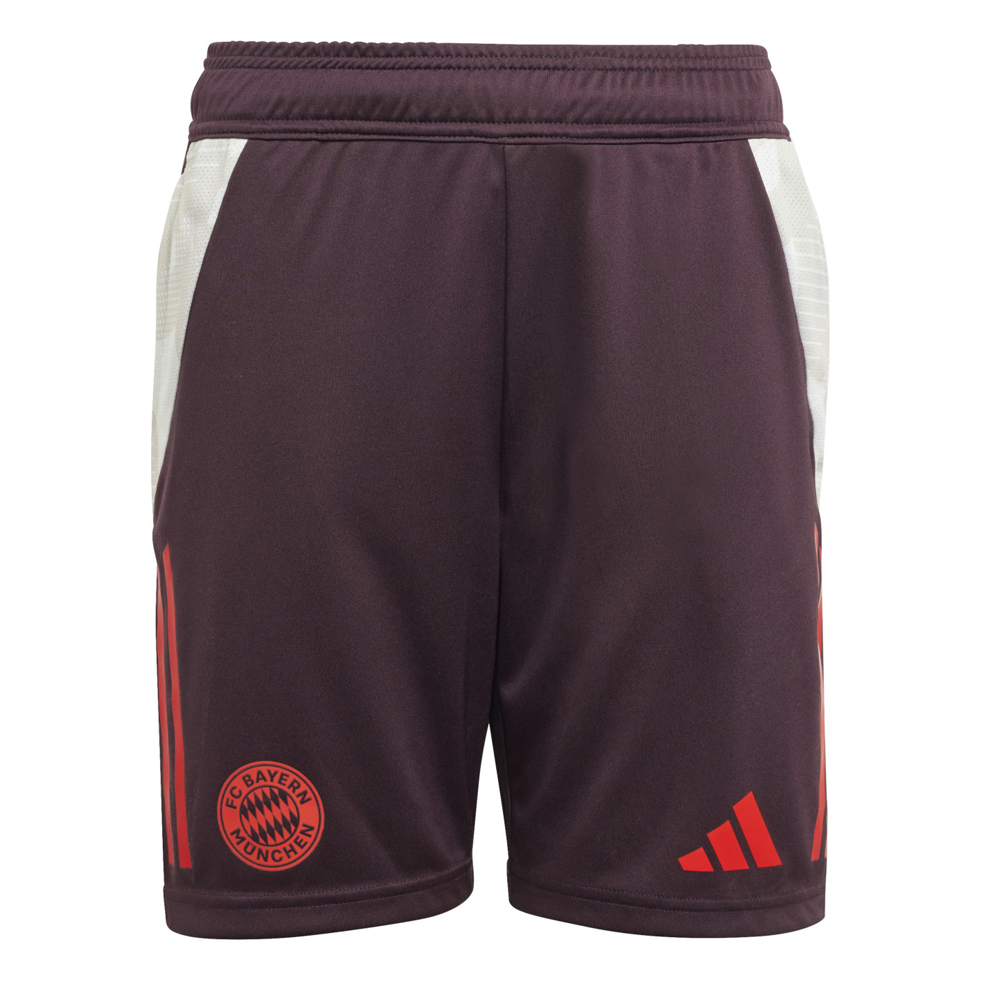 adidas Bayern Munich Training Short 2024-2025 Kids Burgundy Red White