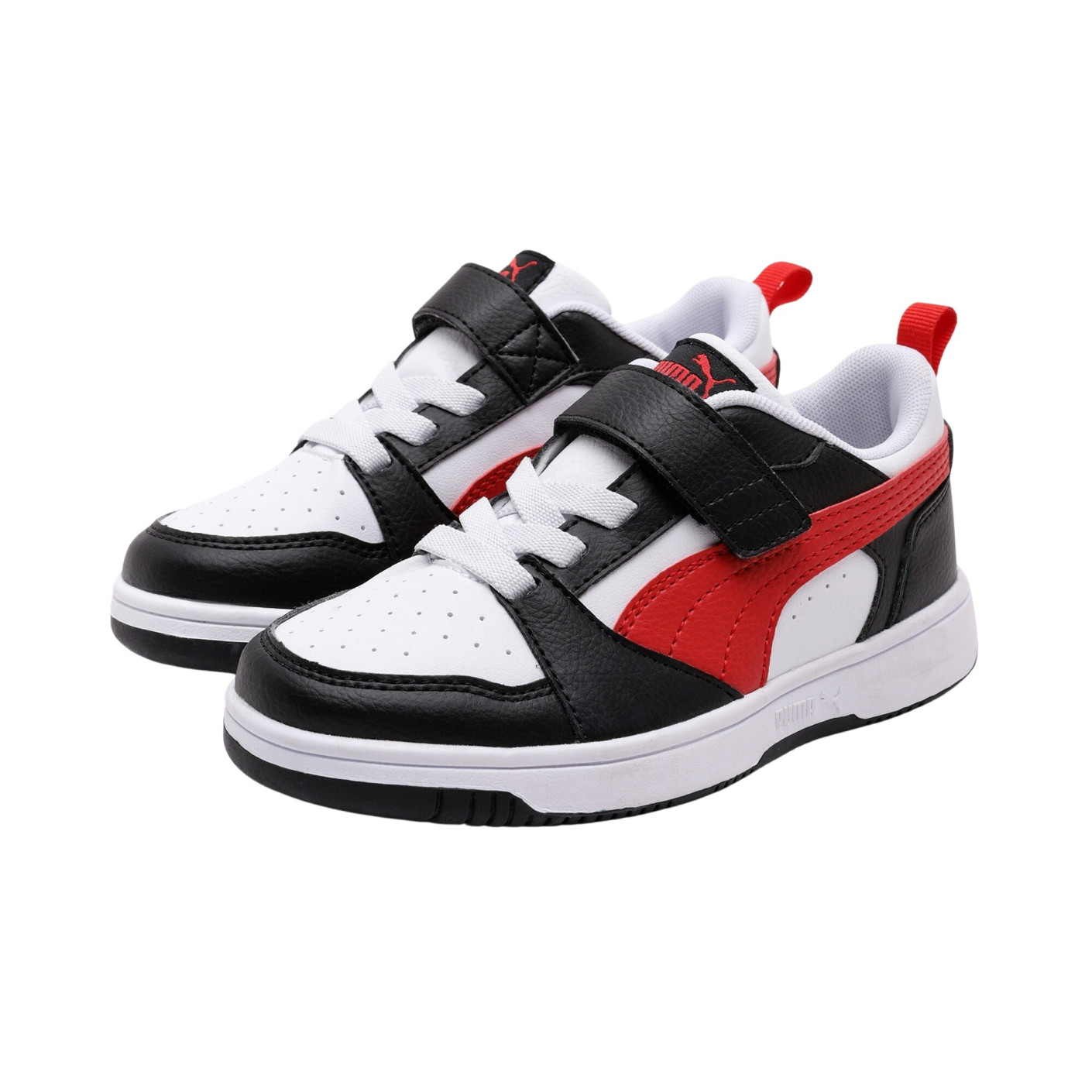 PUMA Rebound V6 Low Sneakers AC+ Kids Wit Zwart - Voetbalshop.nl