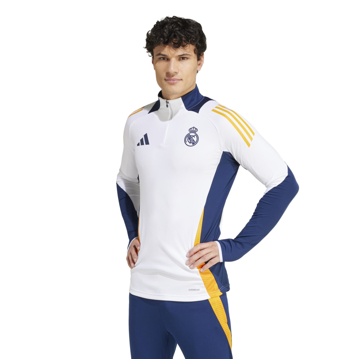 adidas Real Madrid Training sweater 1/4-Zip 2024-2025 White Dark Blue