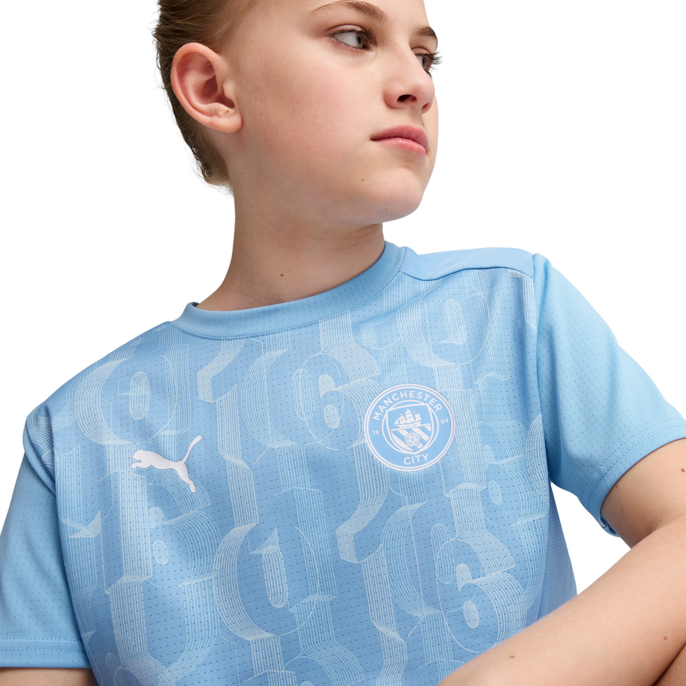 PUMA Manchester City Pre-Match Training Set 2024-2025 Kids Light