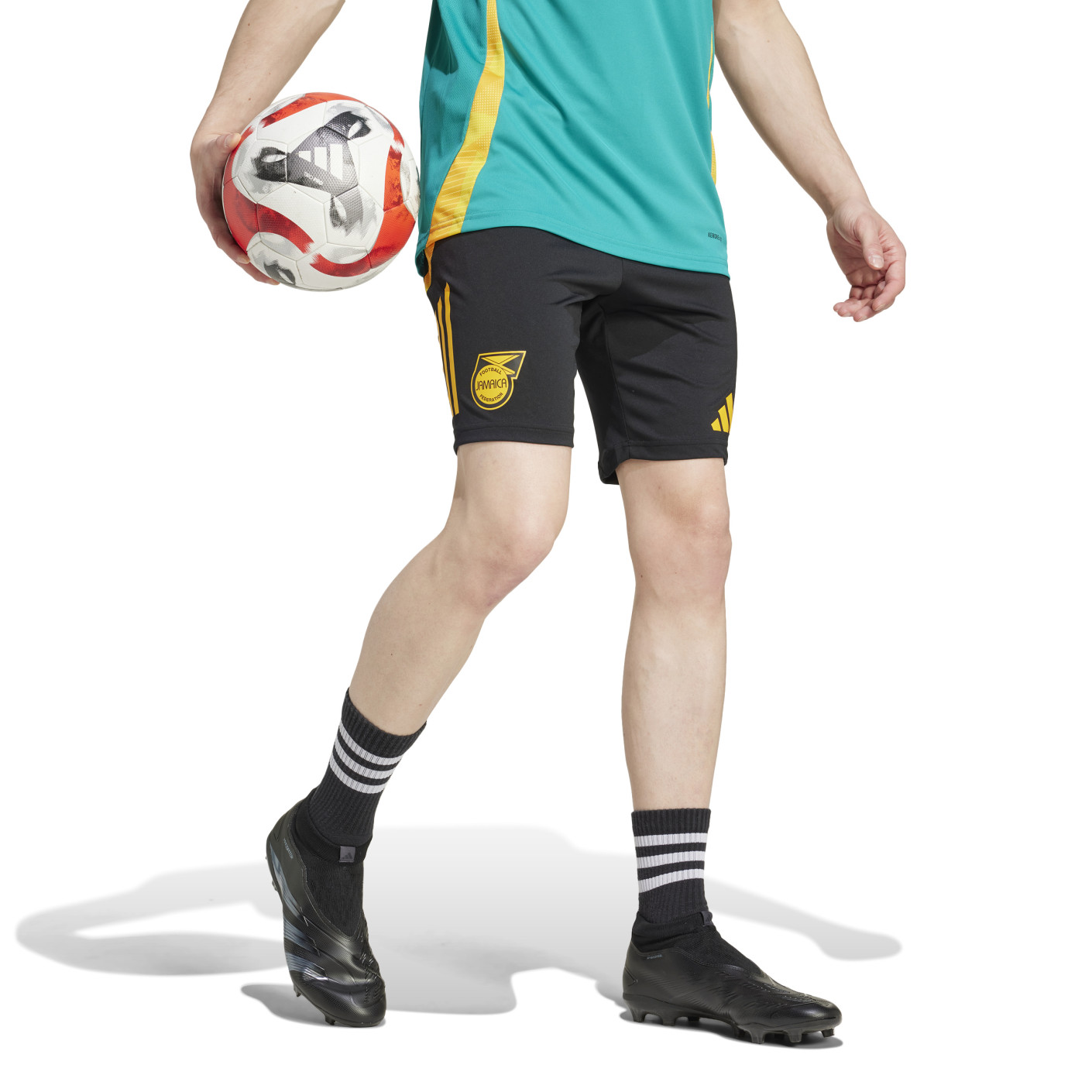 adidas Jamaica Trainingsbroekje 2024-2026 Zwart Geel