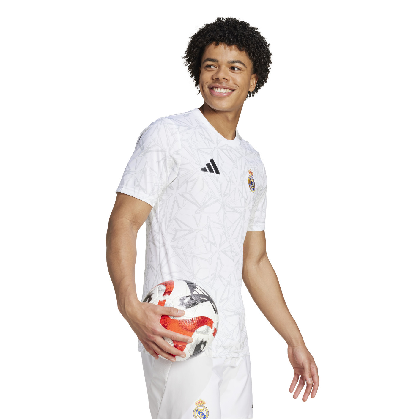 adidas Real Madrid ホワイトシャツ adidas Real Madrid Pre-Match Training Shirt 2024-2025 White Grey