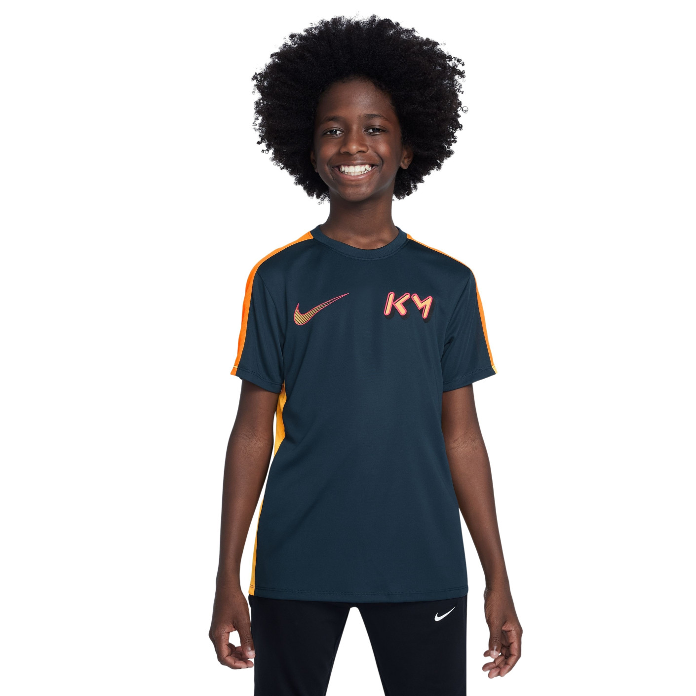 Nike Kylian Mbappé Academy Training Shirt Kids Dark Blue Orange