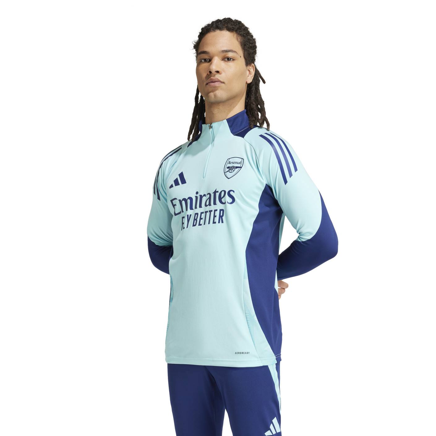 adidas Arsenal Tracksuit 1/4-Zip 2024-2025 Light Blue Dark Blue
