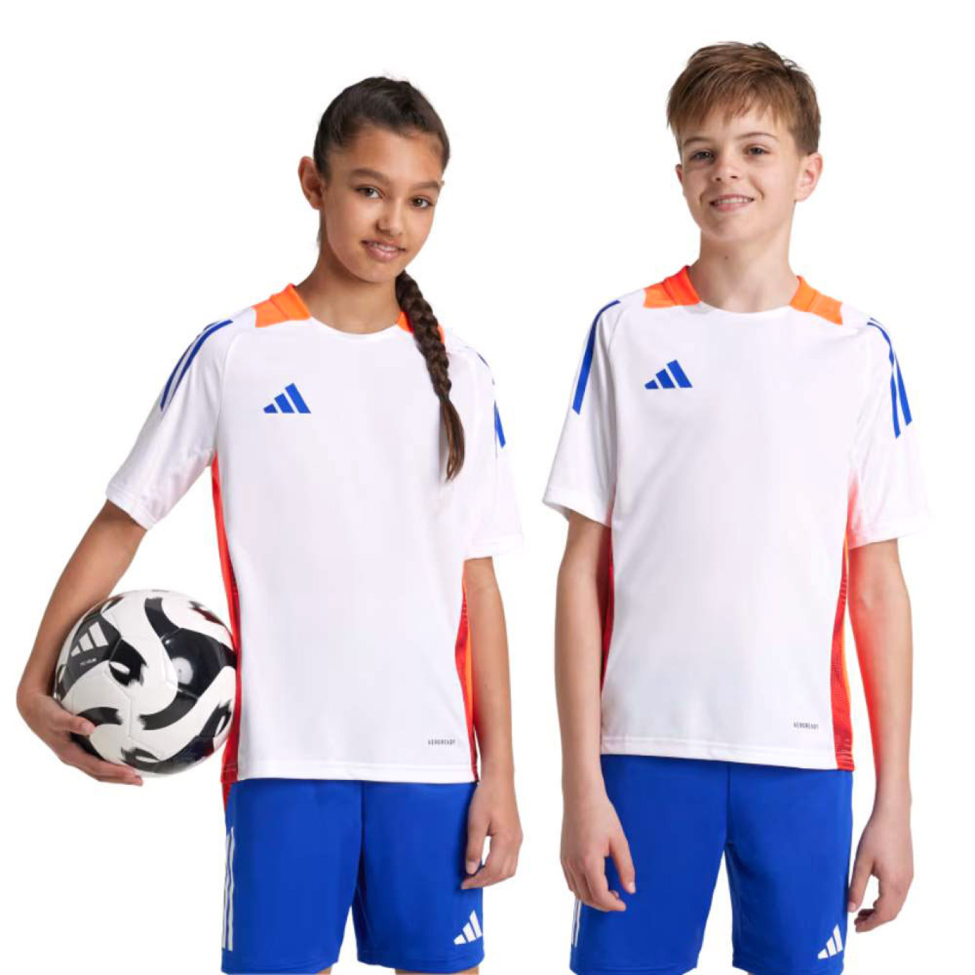 adidas Tiro 24 Kids Football Shirt White Blue Red Orange