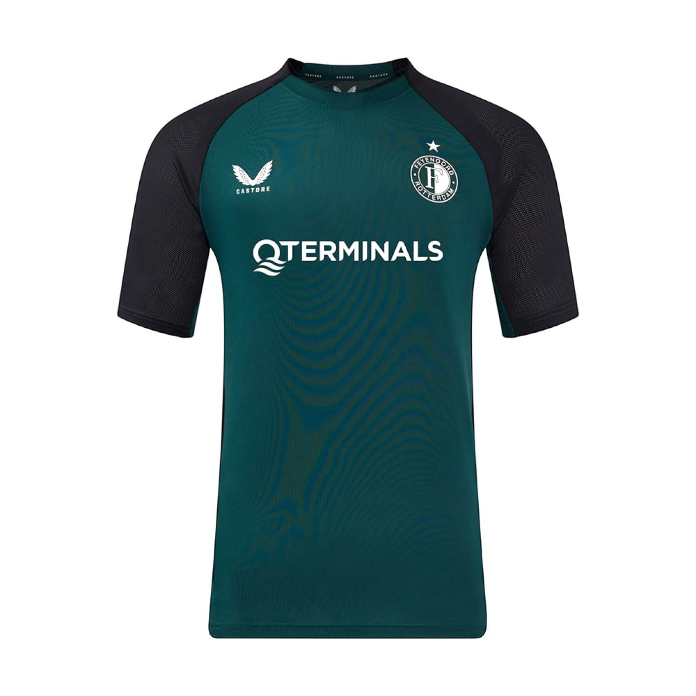 Castore Feyenoord Trainingsshirt 2024-2025 Donkergroen Zwart