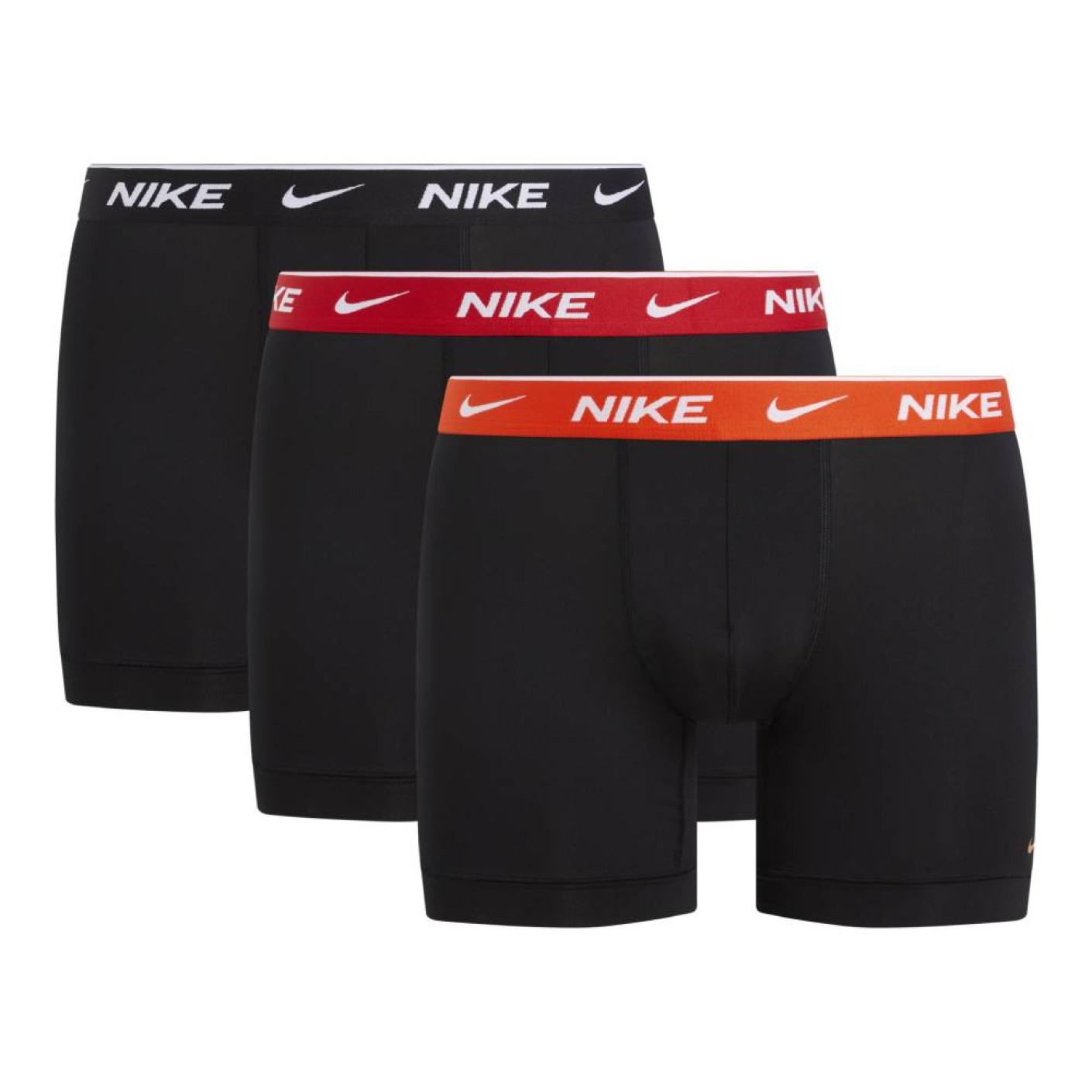 Nike Everyday Cotton Boxer Brief 3-Pack Black Orange Red Black
