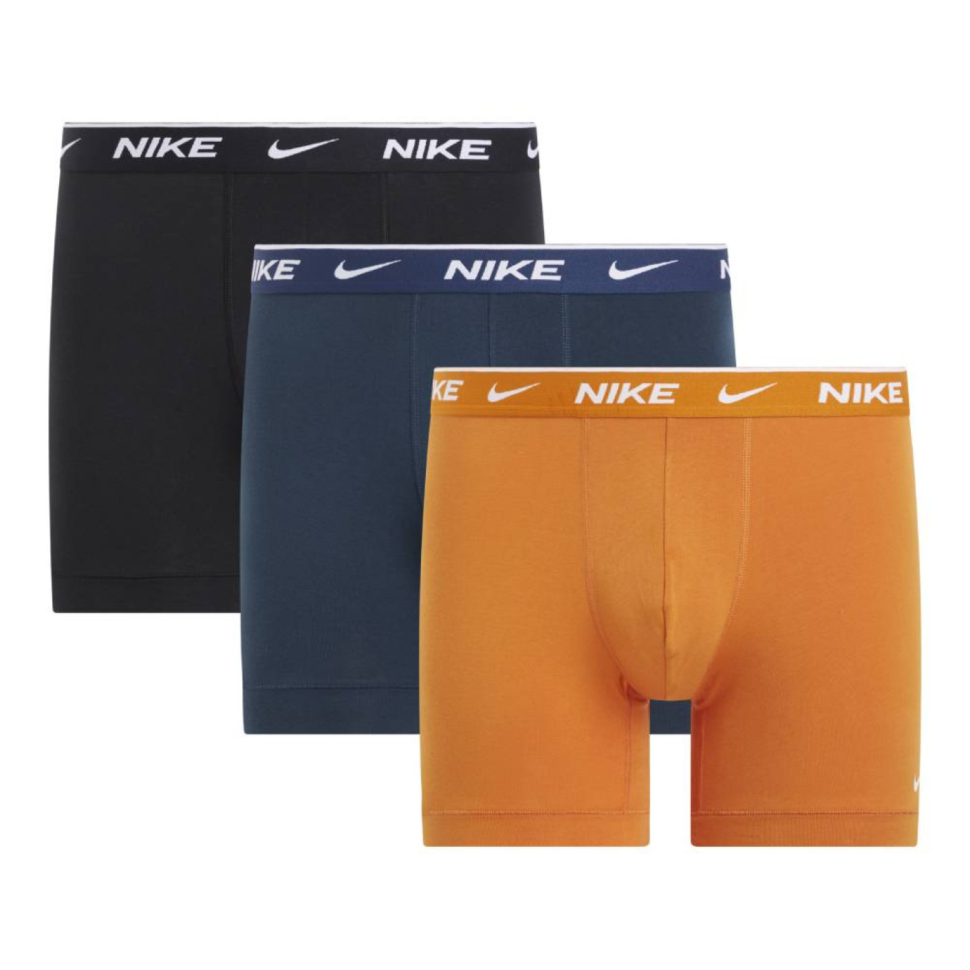 Nike Everyday Cotton Boxer Brief 3-Pack Orange Dark Blue Black