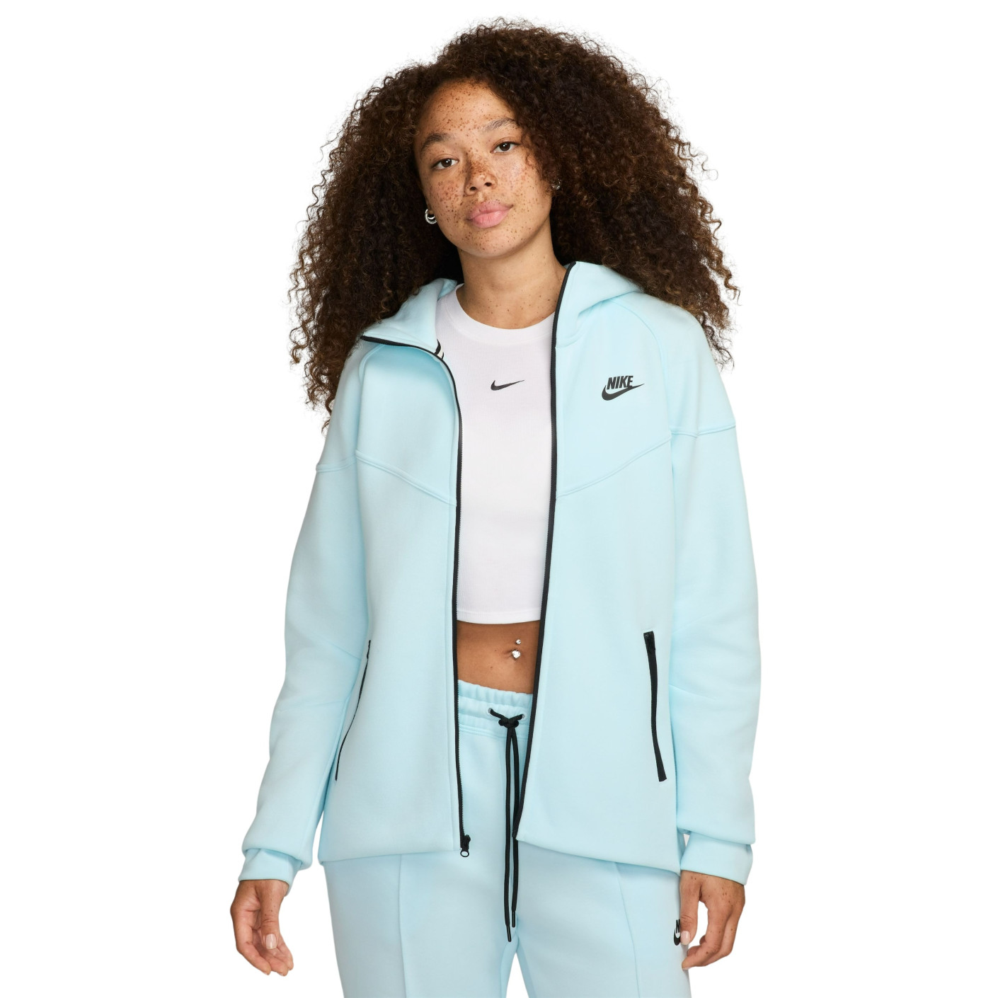Nike Tech Fleece Sportswear Vest Dames Lichtblauw Zwart