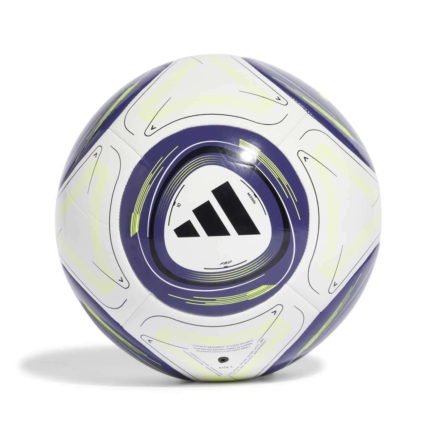 adidas Messi Club Voetbal Maat 5 Wit Donkerpaars Felgeel