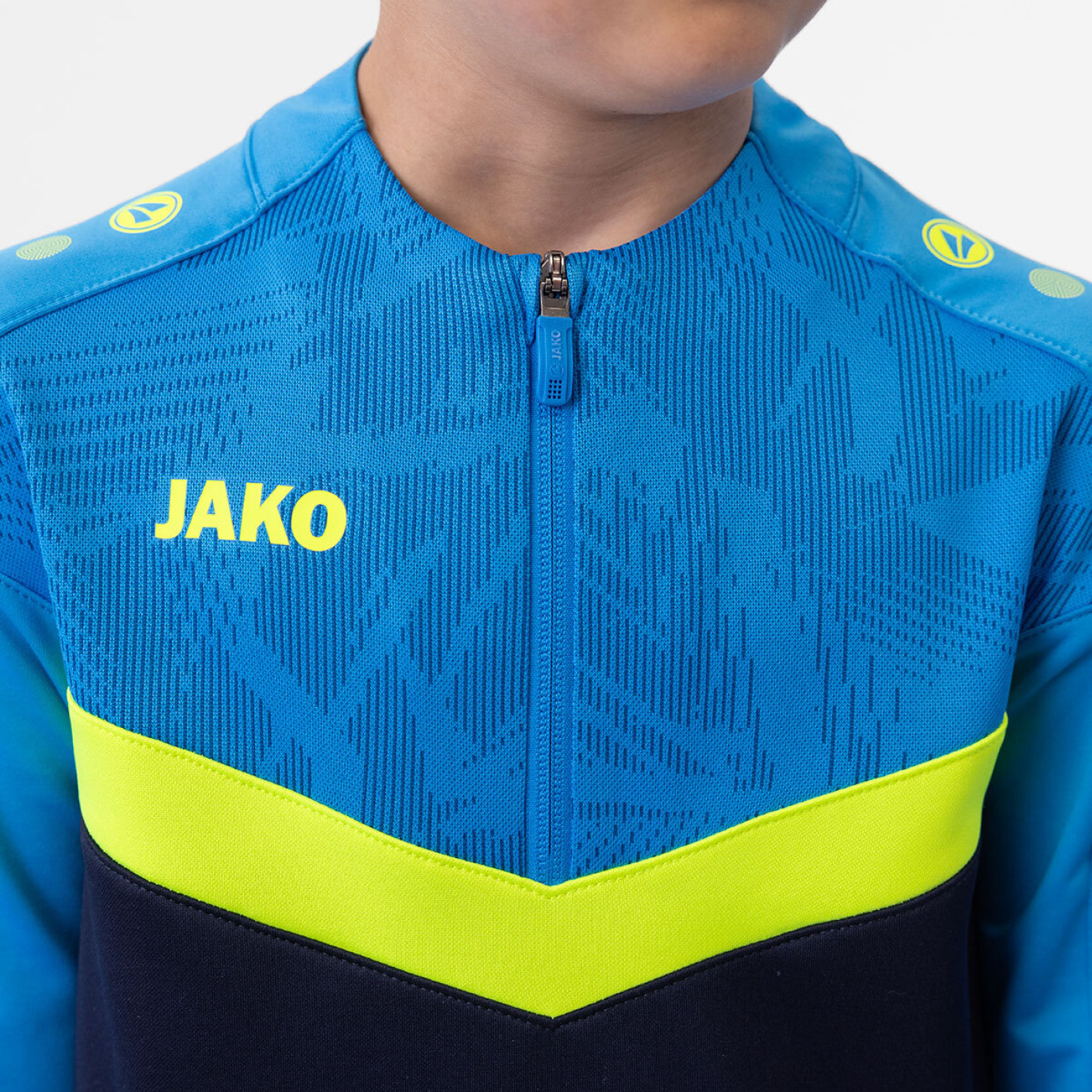 JAKO Ziptop Performance, Blu Royal/Blu Marino, 128 Unisex-Bambini