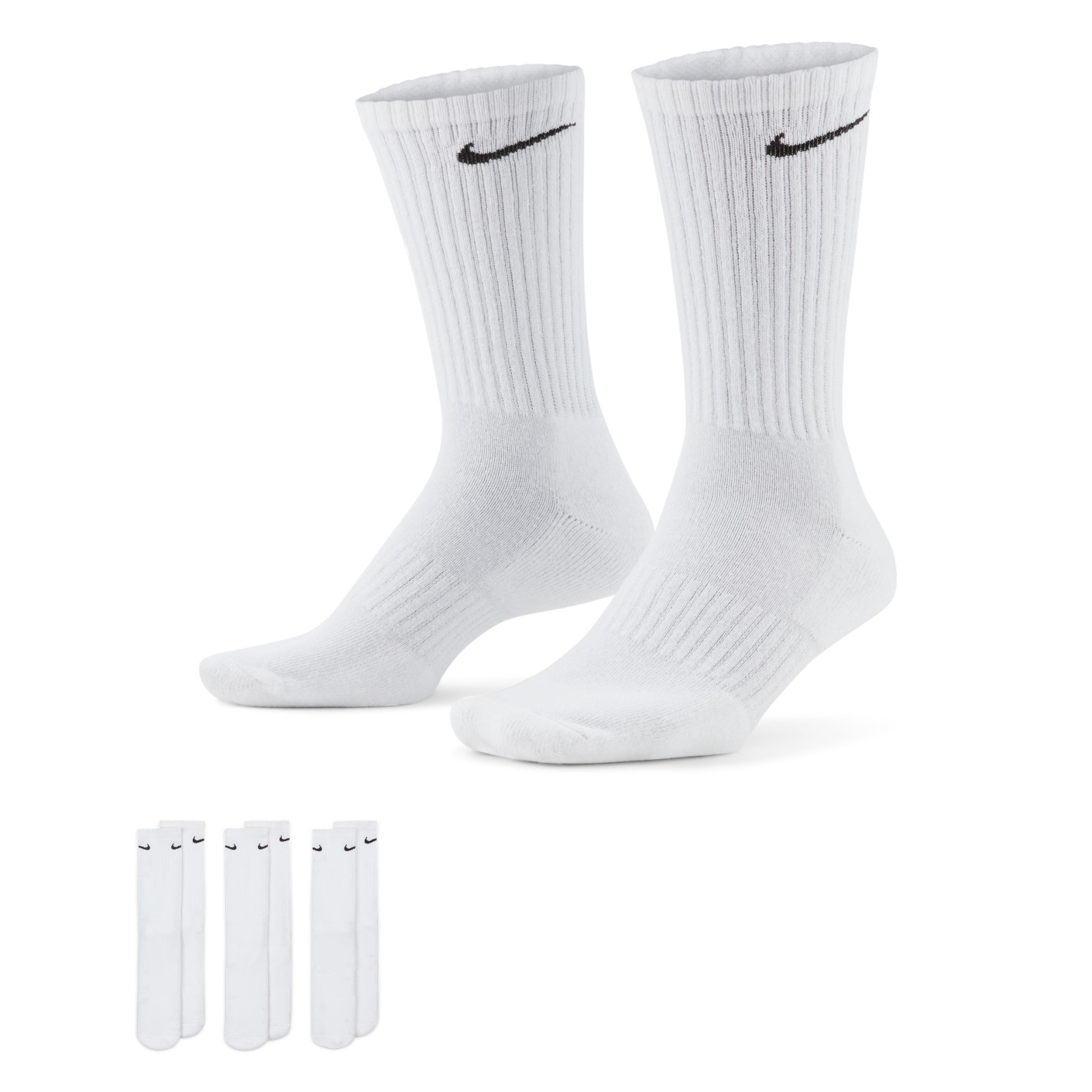 Nike Everyday Cushioned Sports Socks 3-Pack White