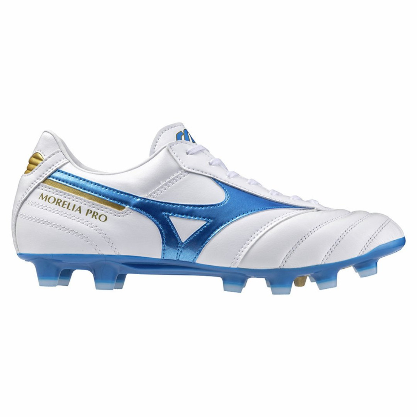 Mizuno Morelia II Pro Gras Football Shoes (FG) White Blue Gold