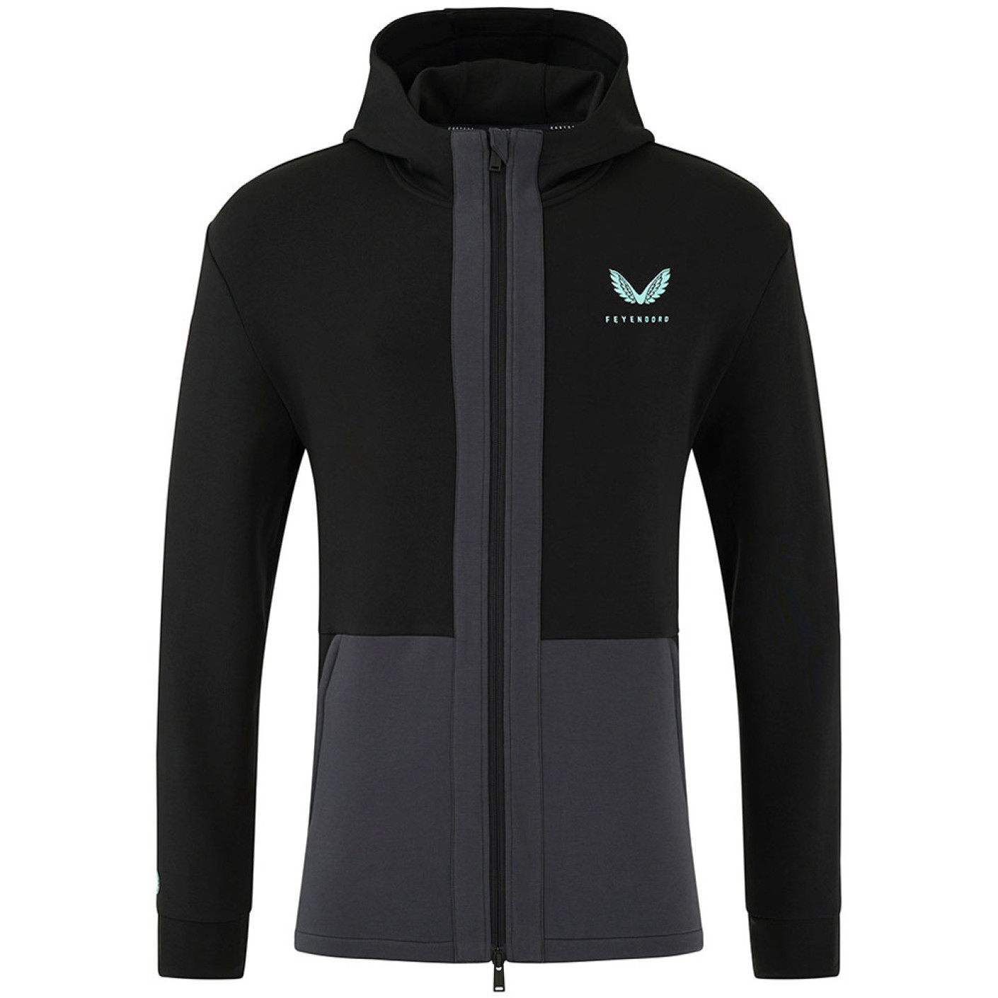 Castore Feyenoord Travel Vest 2024-2025 Zwart Donkergrijs Lichtblauw