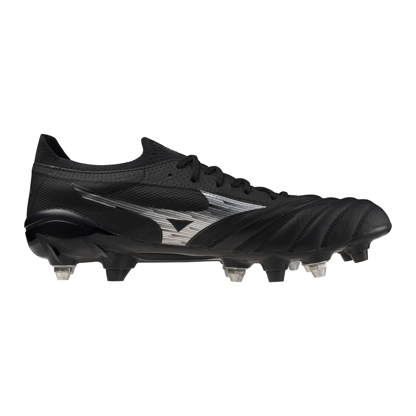Mizuno Morelia Neo IV Beta Elite IJzeren-Nop Voetbalschoenen (SG) Zwart Zilver