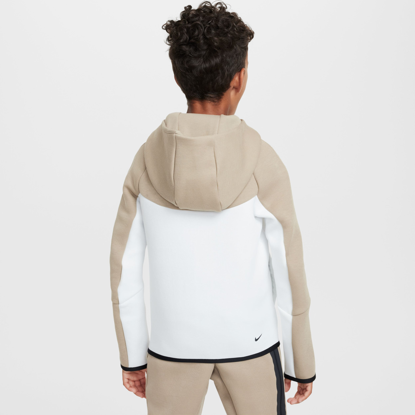 nike nsw tech fleece hoodie full zip grijs wit platinum