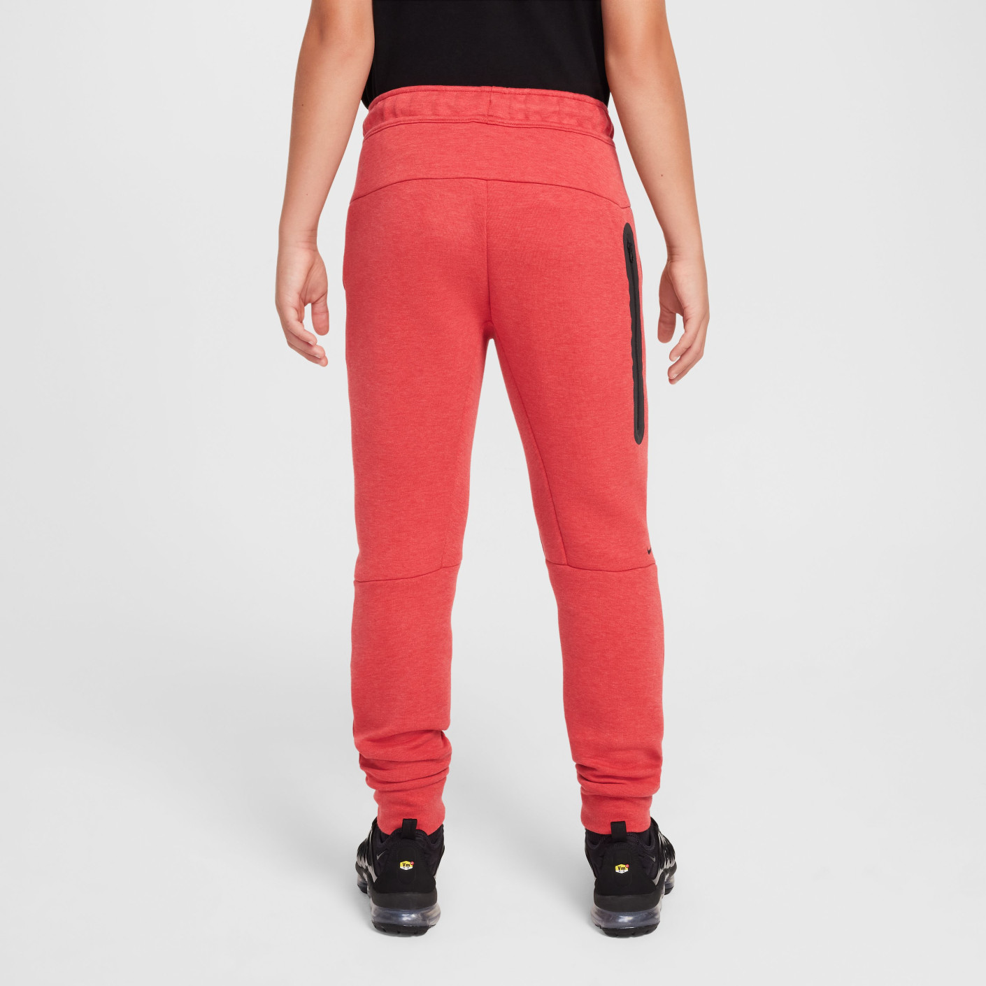 red tech pants