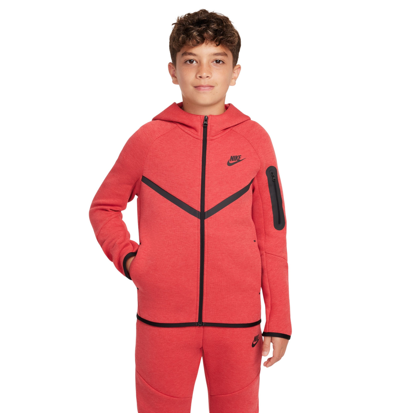 red nike tracksuit junior