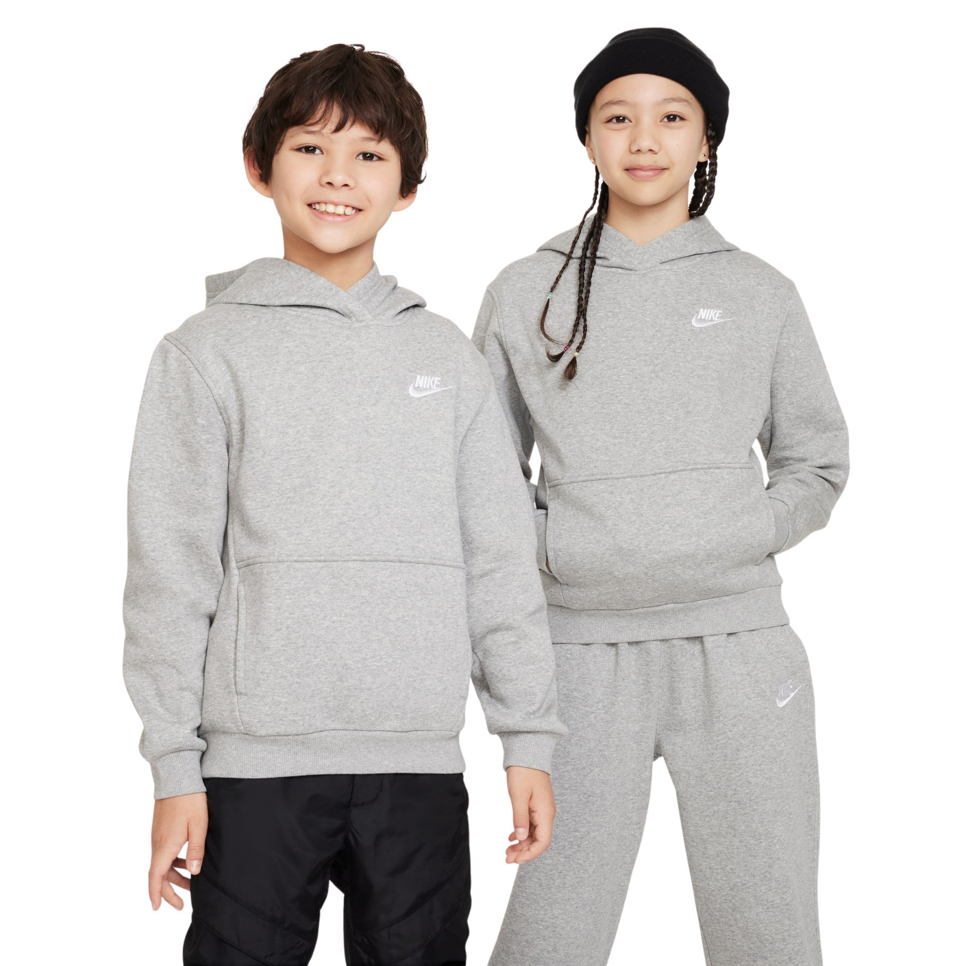 Nike Sportswear Club Fleece Hoodie Kids Light Grey White