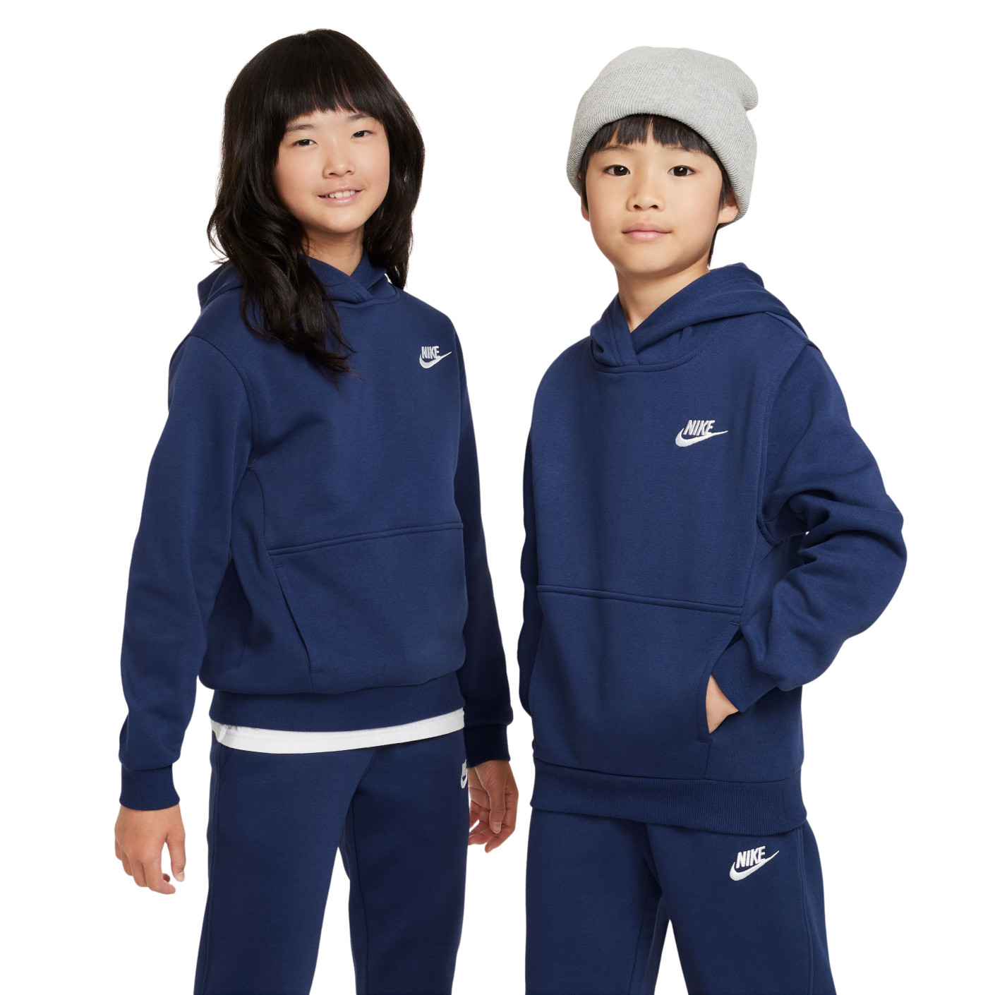 Nike Sportswear Club Fleece Hoodie Kids Dark Blue White