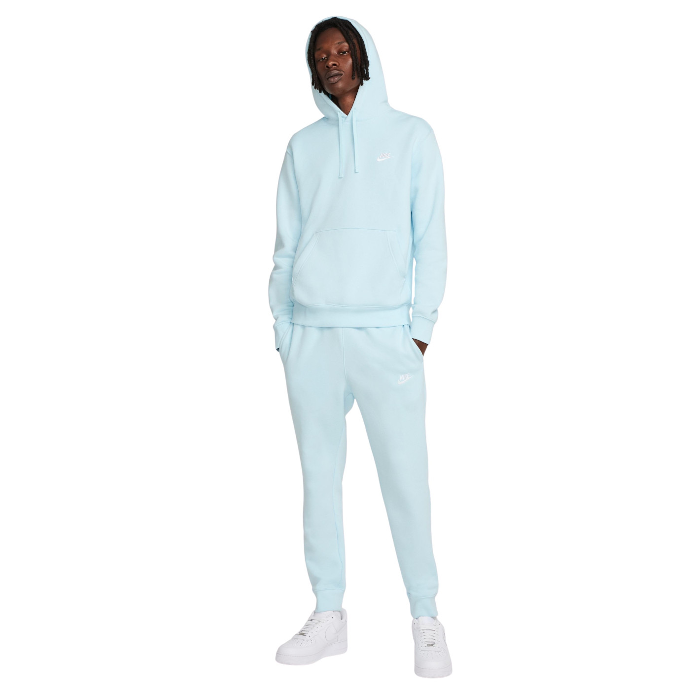 Nike Sportswear Club Fleece Hoodie Trainingspak Hemelsblauw Wit