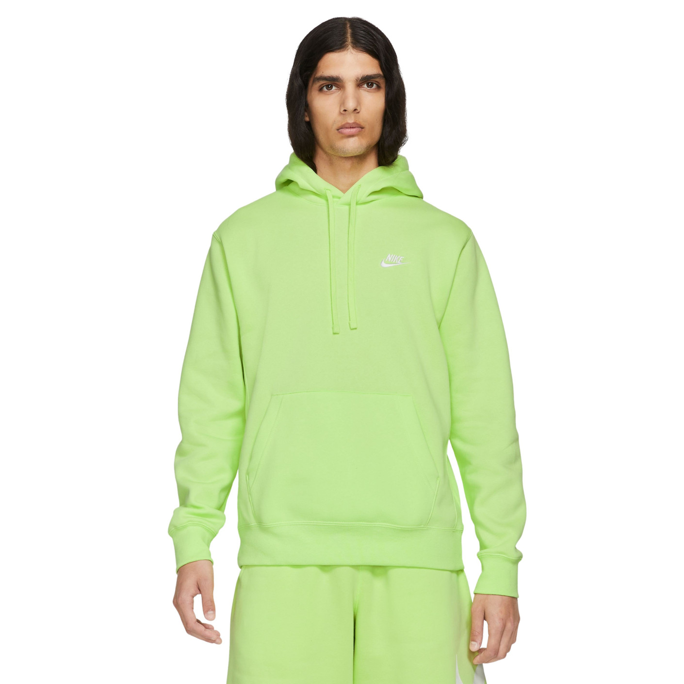 Nike Sportswear Club Fleece Hoodie Lichtgroen Wit