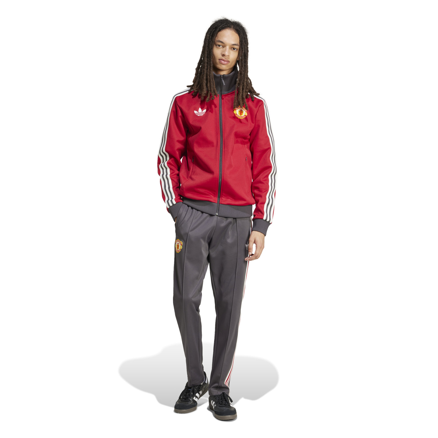 adidas Manchester United Culturewear Full-Zip Tracksuit 2024-2025 Red Grey White