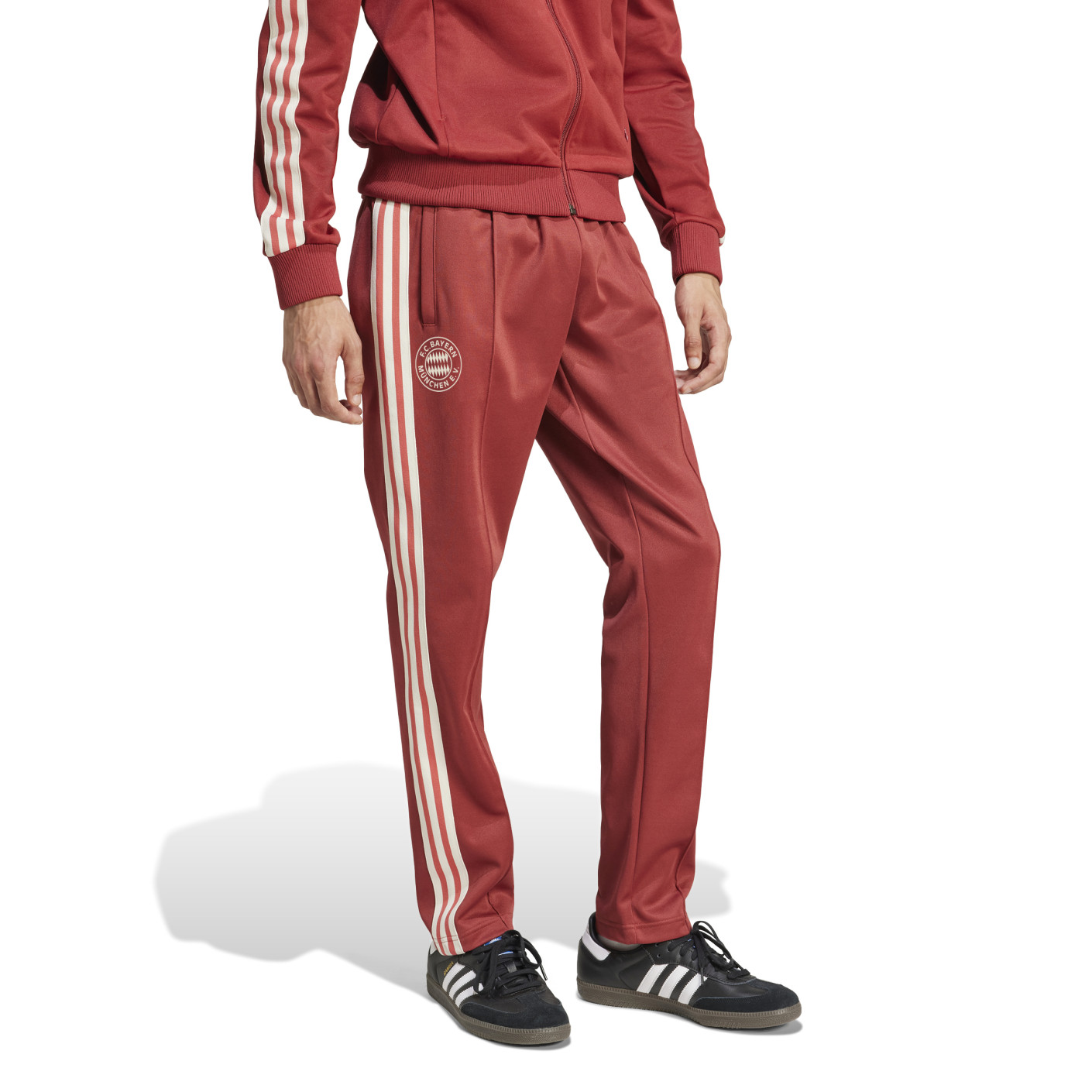adidas Bayern München Culturewear Trainingsbroek 2024-2025 Donkerrood Wit