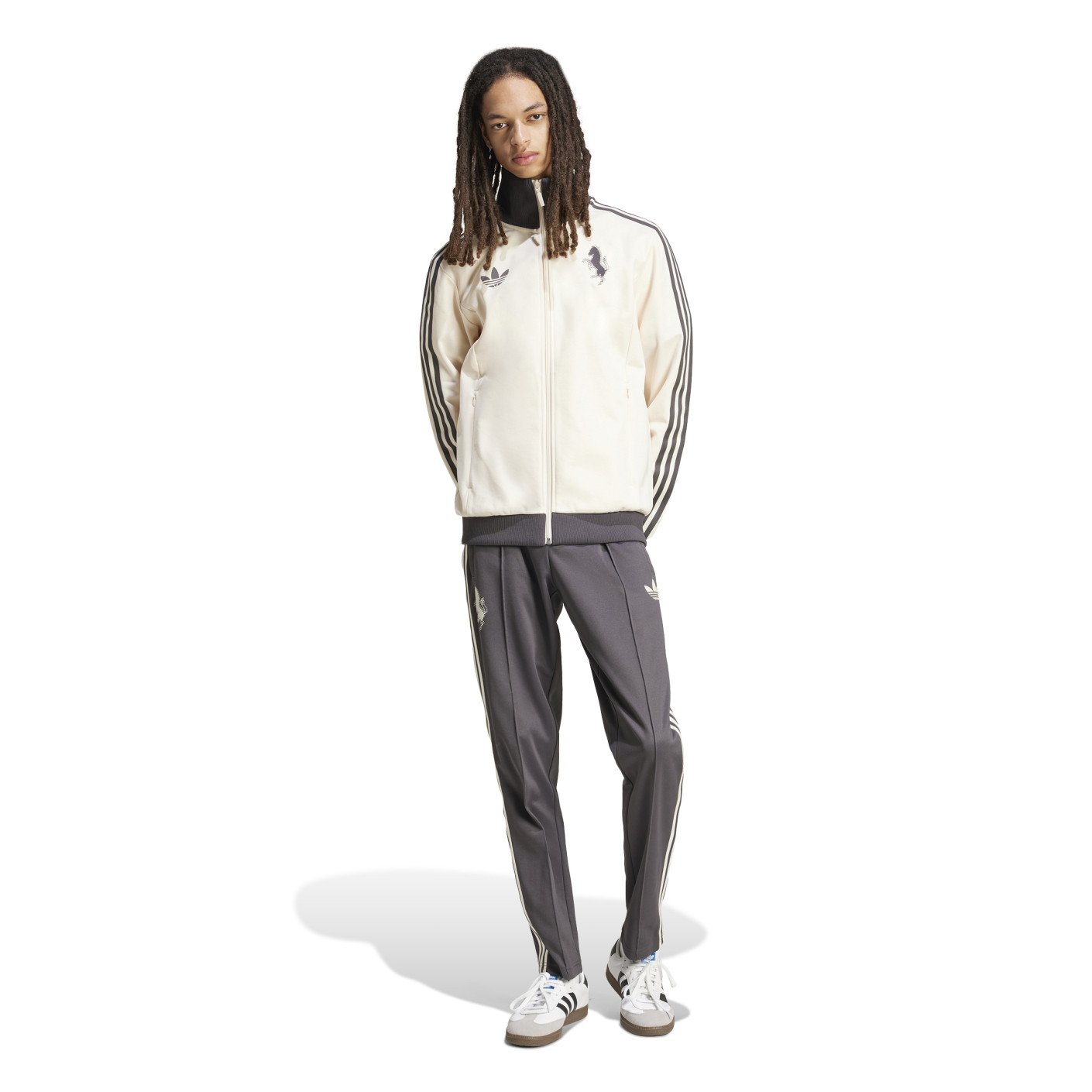 adidas Juventus Culturewear Full-Zip Tracksuit 2024-2025 White Dark Grey
