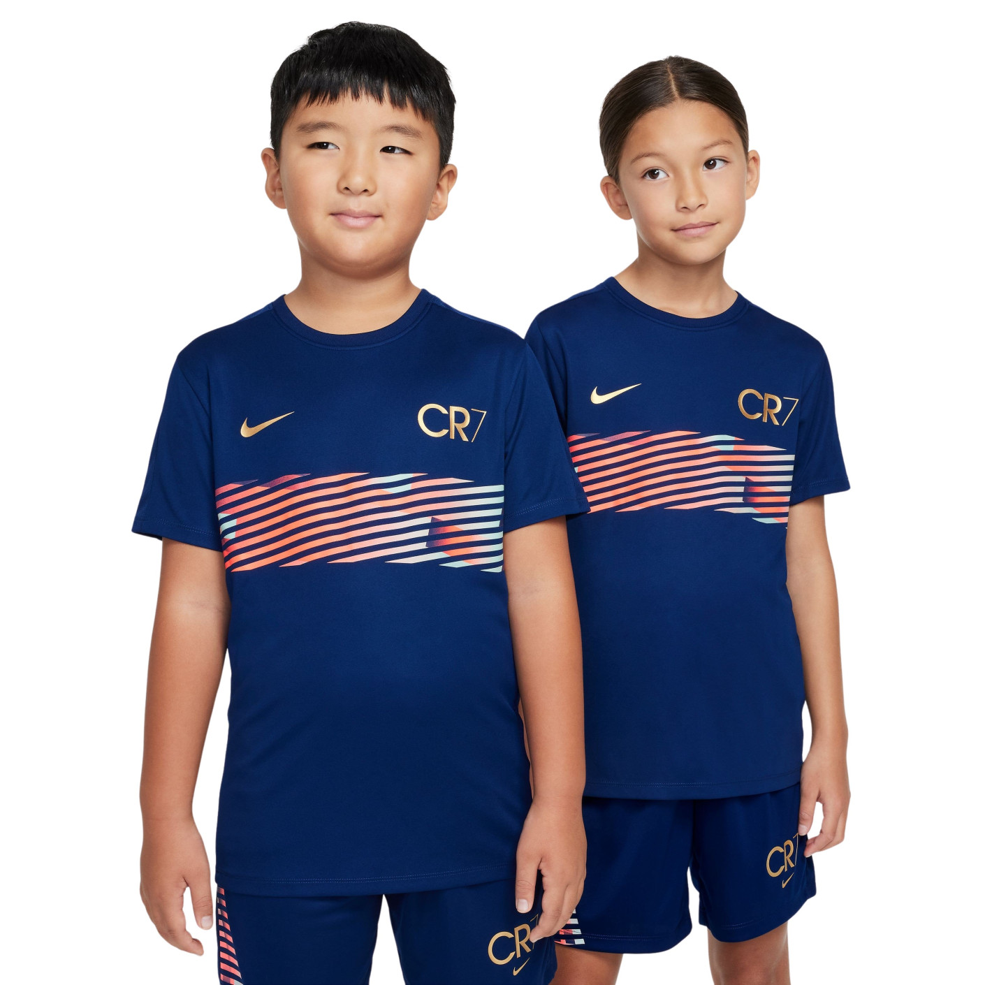 Nike CR7 Academy Training Shirt Kids Dark Blue Light Pink Gold