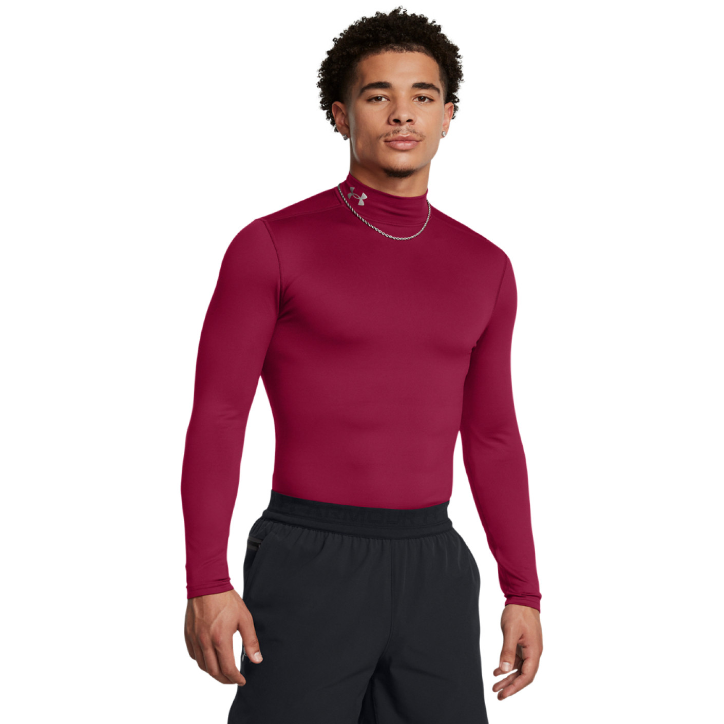 Under Armour ColdGear Elite Base Layer Burgundy Silver