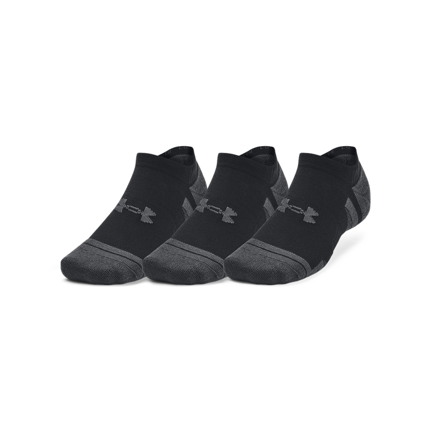 Under Armour Performance Tech No Show Sportsokken 3-Pack Zwart Grijs