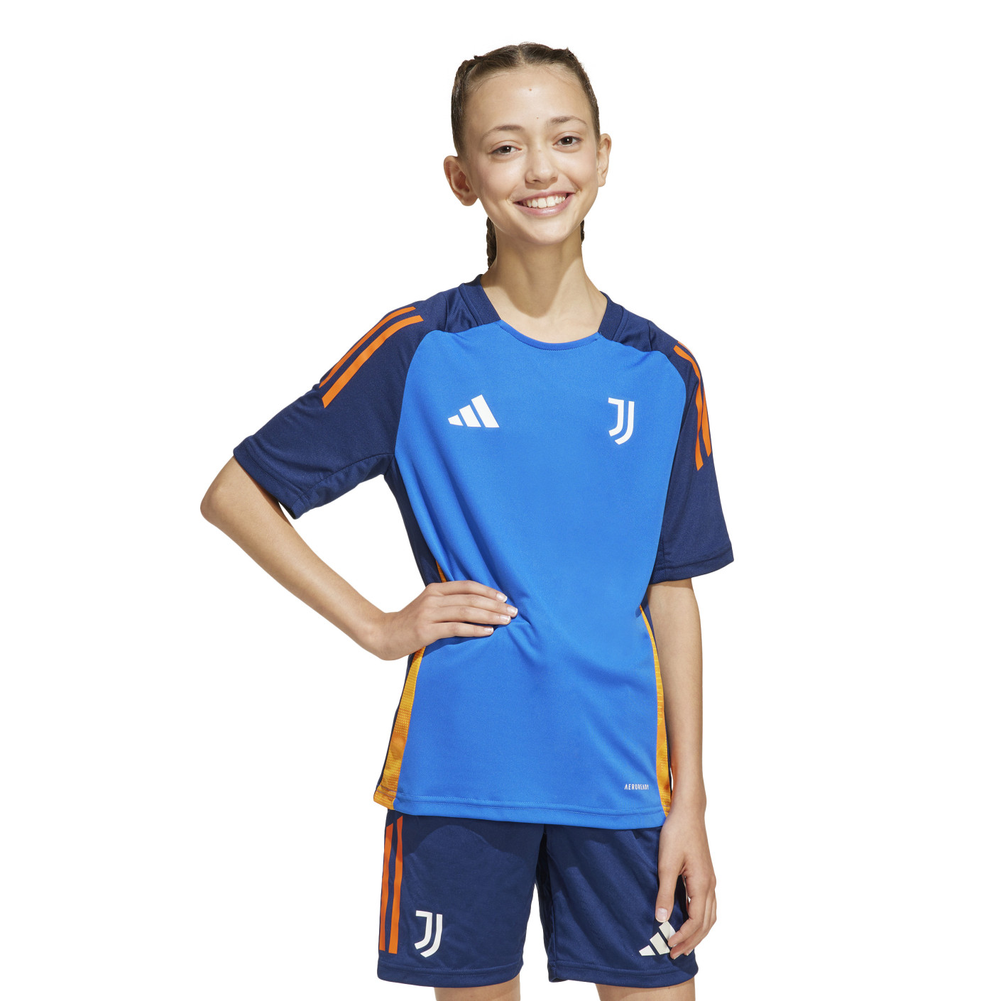 adidas Juventus Trainingsshirt 2024-2025 Kids Blauw Oranje Wit