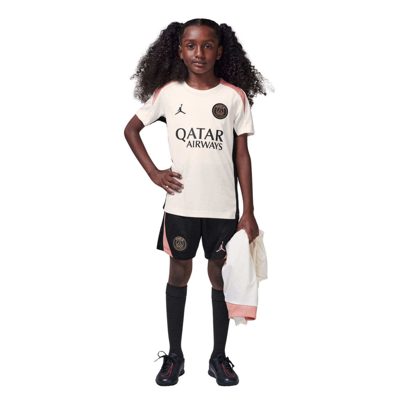 Nike Paris Saint-Germain x Jordan Strike Training Set 2024-2025 Kids Off White Black