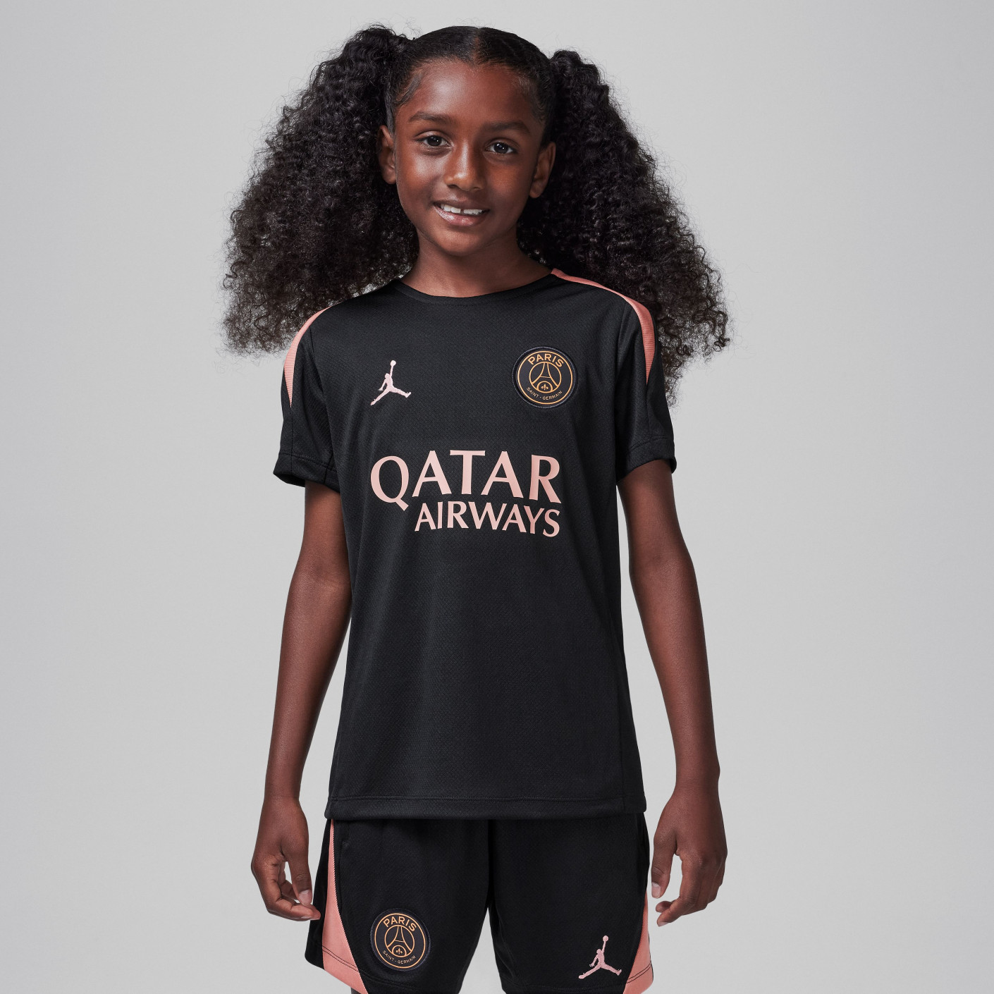 Nike Paris Saint-Germain x Jordan Strike Trainingsset 2024-2025 Kids Zwart  Roze Brons