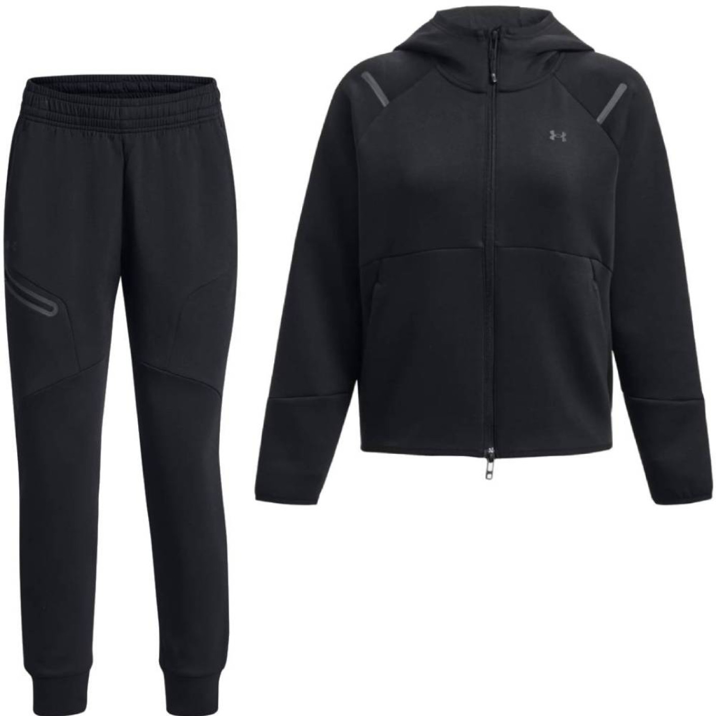 Under Armour Unstoppable Fleece Jogging Suit Full-Zip Hooded Women's Black Dark Grey