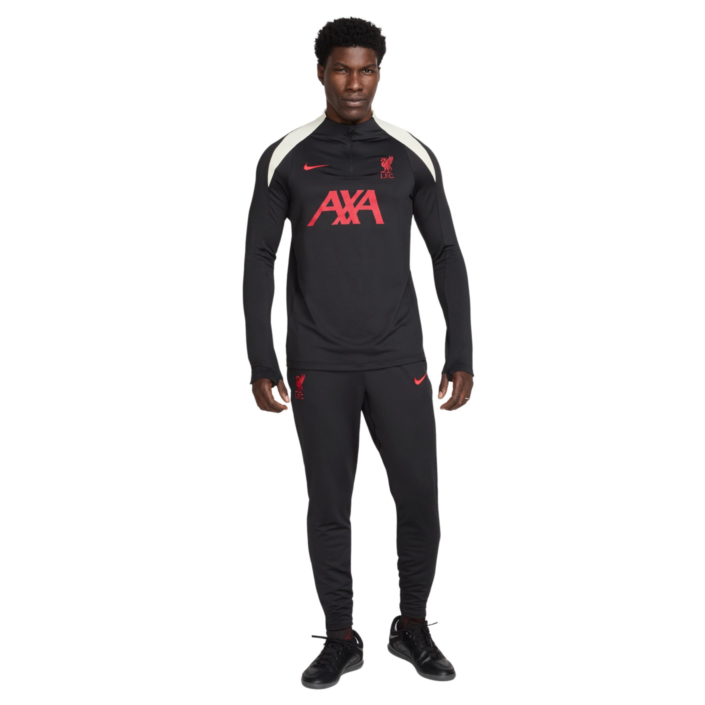 Nike Liverpool Strike Tracksuit 1/4-Zip 2024-2025 Black Red Off White