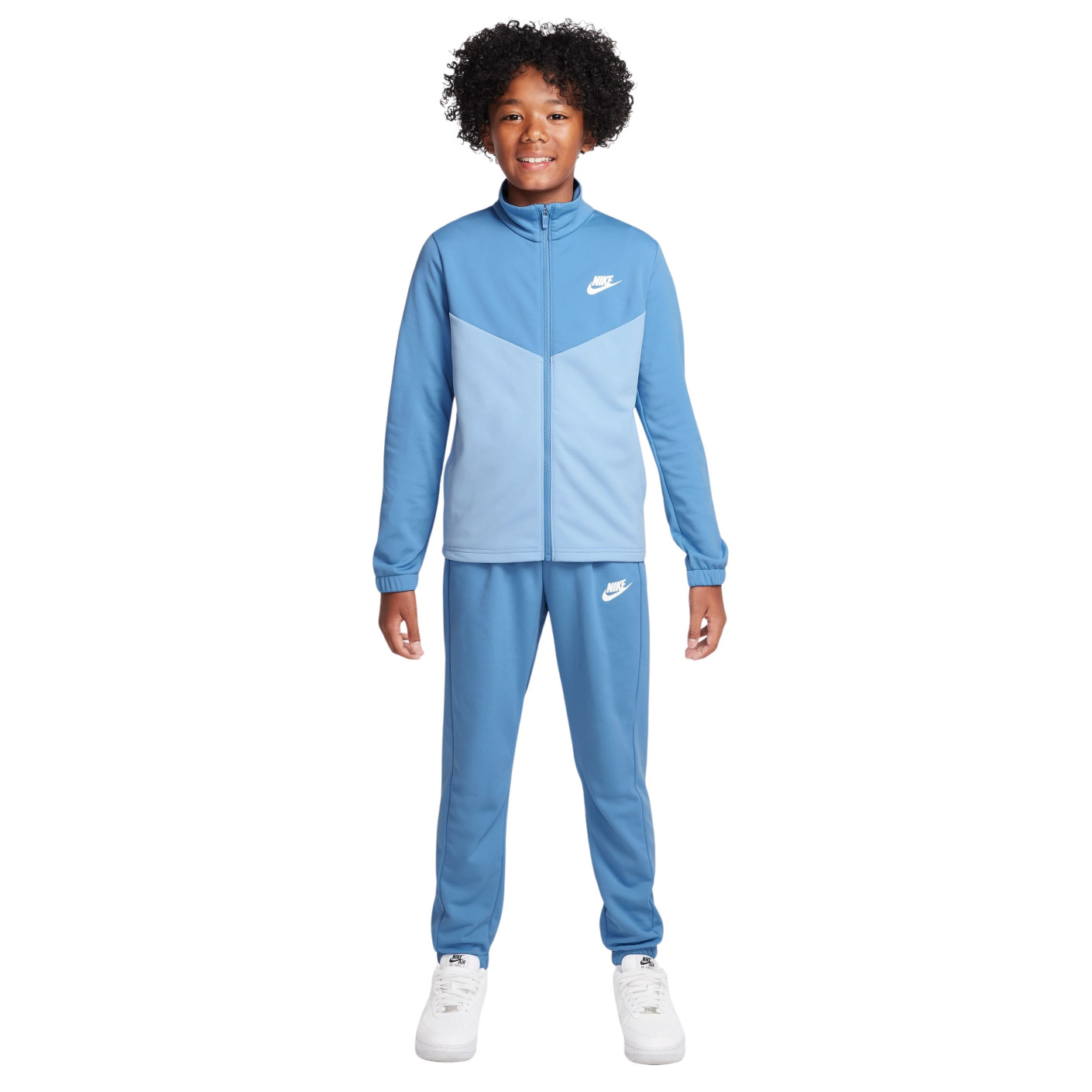 blue and white nike tracksuit