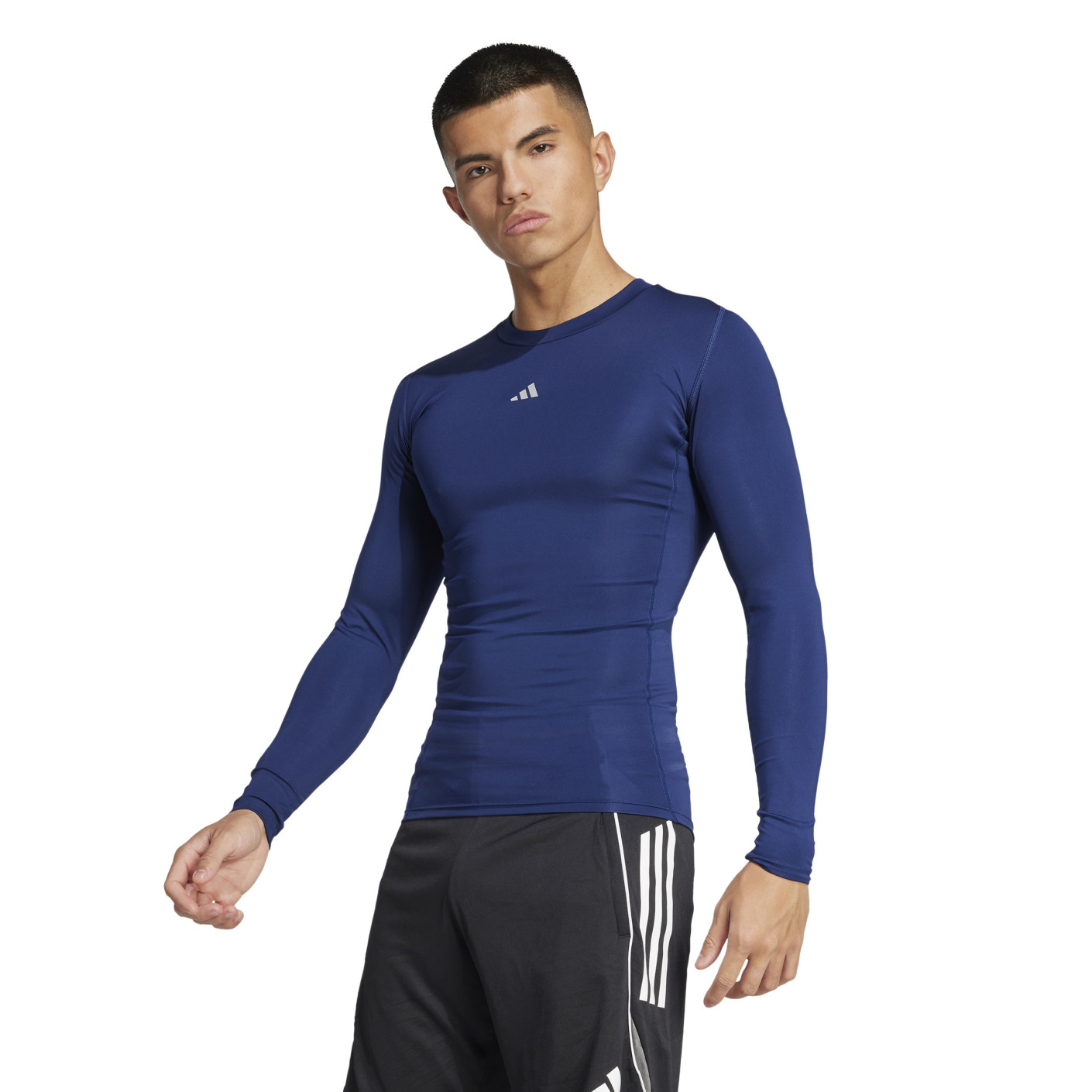 adidas Techfit Ondershirt Lange Mouwen Donkerblauw Wit