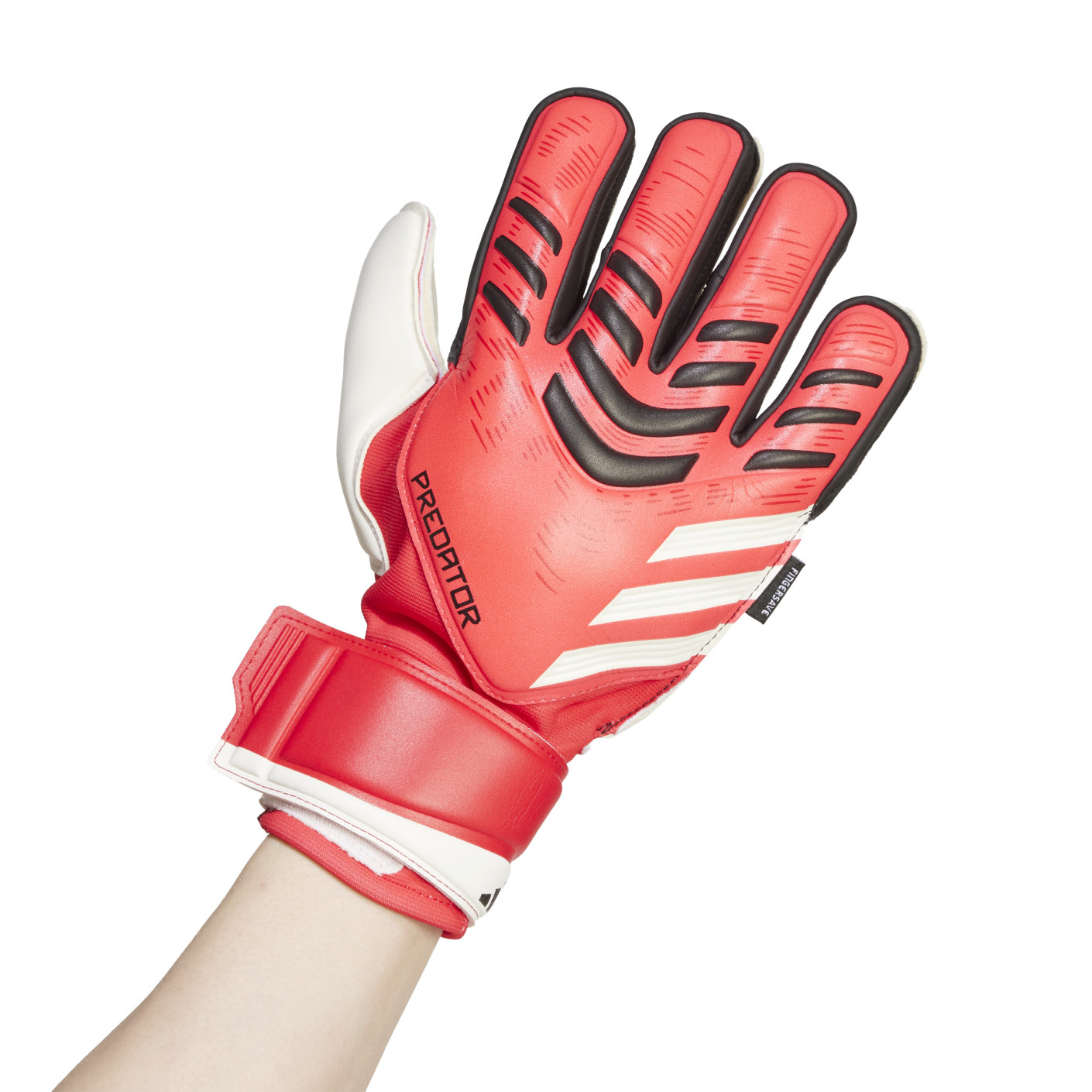 adidas Predator Match Fingersave Goalkeeper Gloves Red White Black