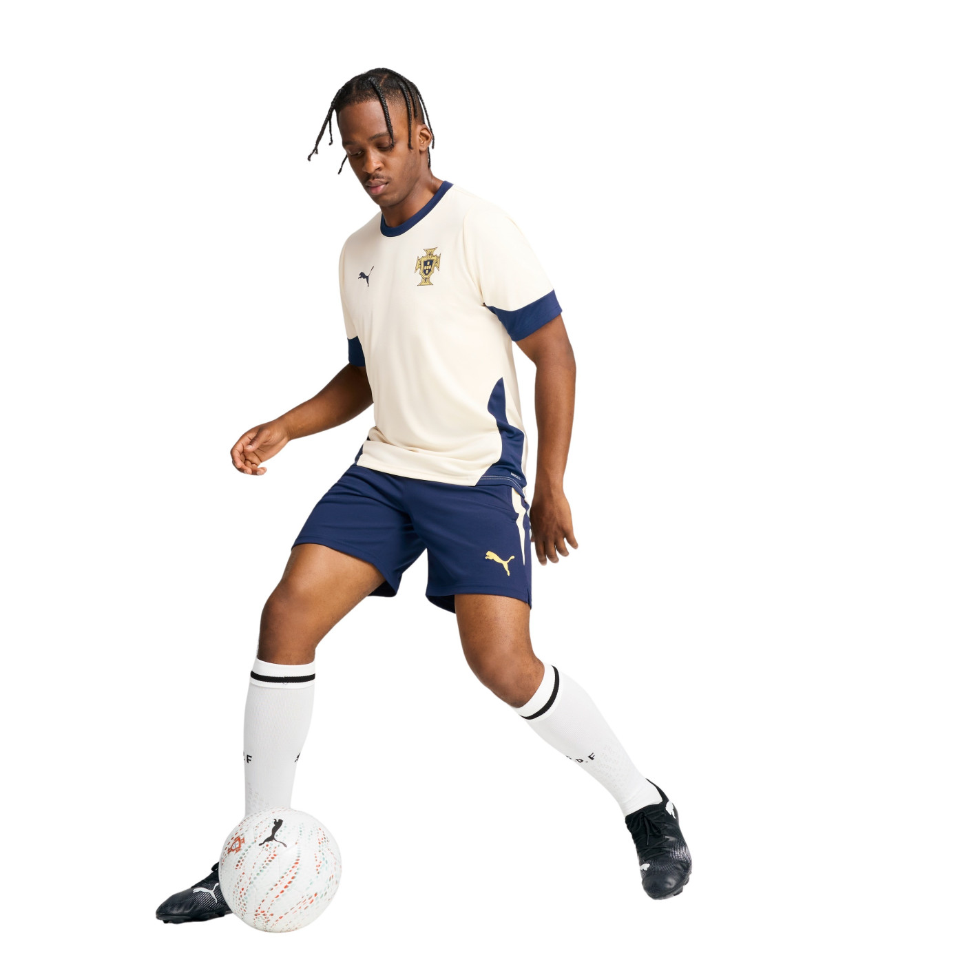 PUMA Portugal Training Set 2025-2026 Off White Dark Blue Yellow