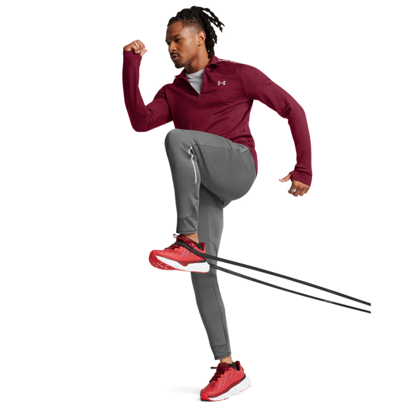 UNDER ARMOUR スノーボードウェア XL ワインレッド Under Armour Vanish ColdWear 1/4-Zip Tracksuit Red Dark Grey