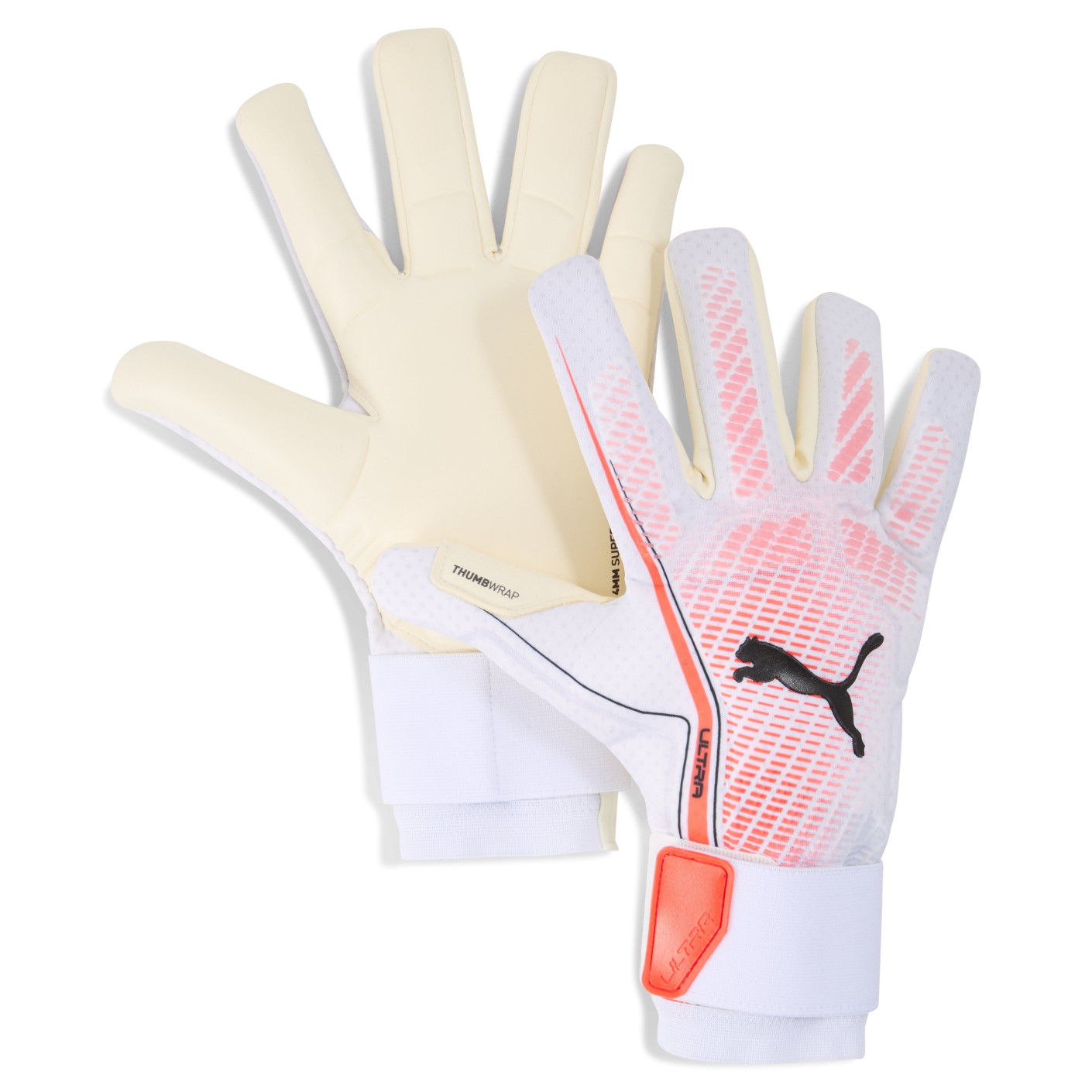 PUMA Ultra Ultimate Hybrid Keepershandschoenen Wit Rood Zwart