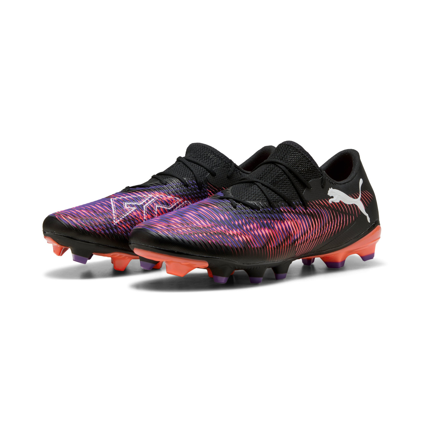 PUMA Future 8 Match Low Grass/Artificial Grass Football Shoes (MG) Black Purple Red