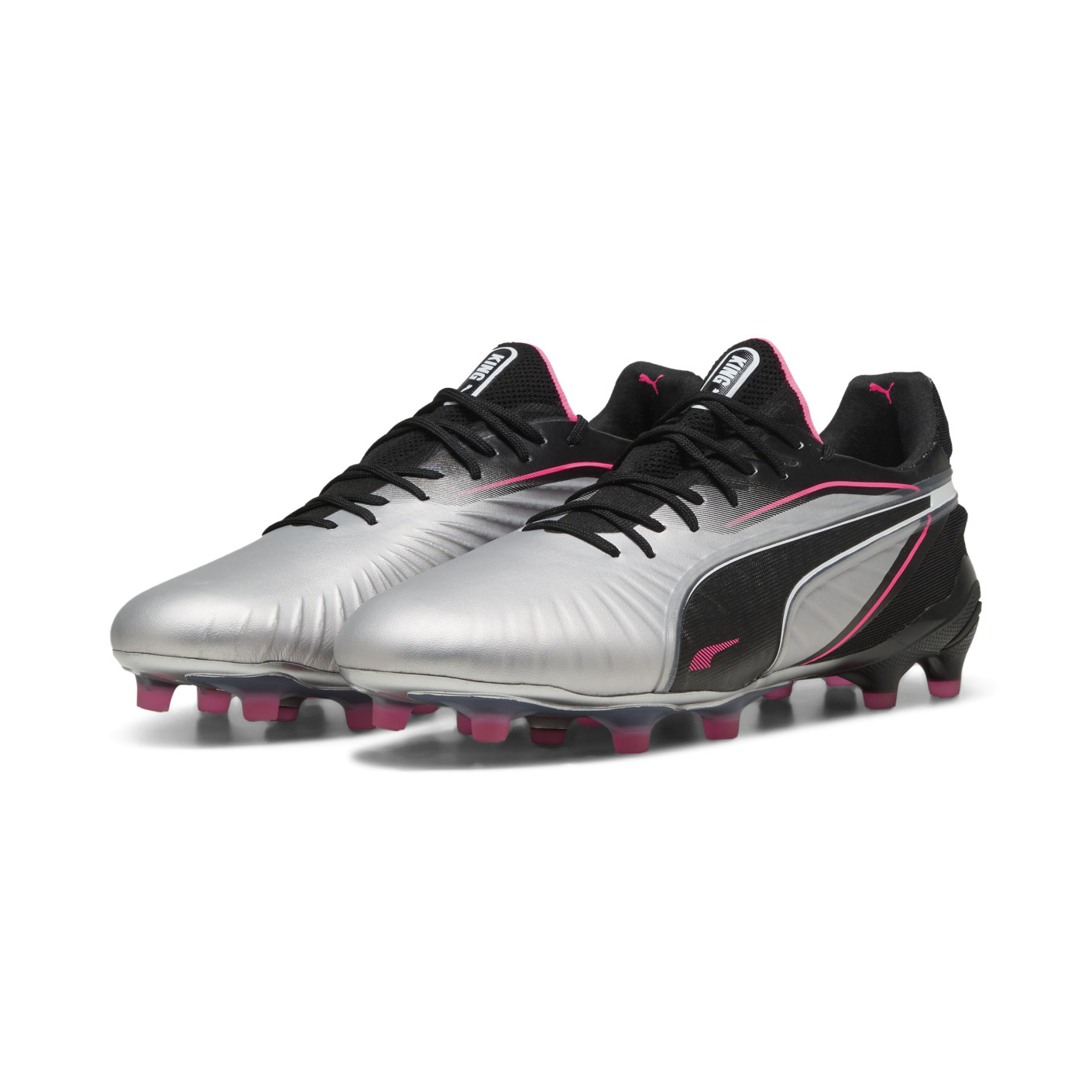 PUMA King Ultimate Grass/Artificial Grass Football Boots (MG) Silver Black Pink