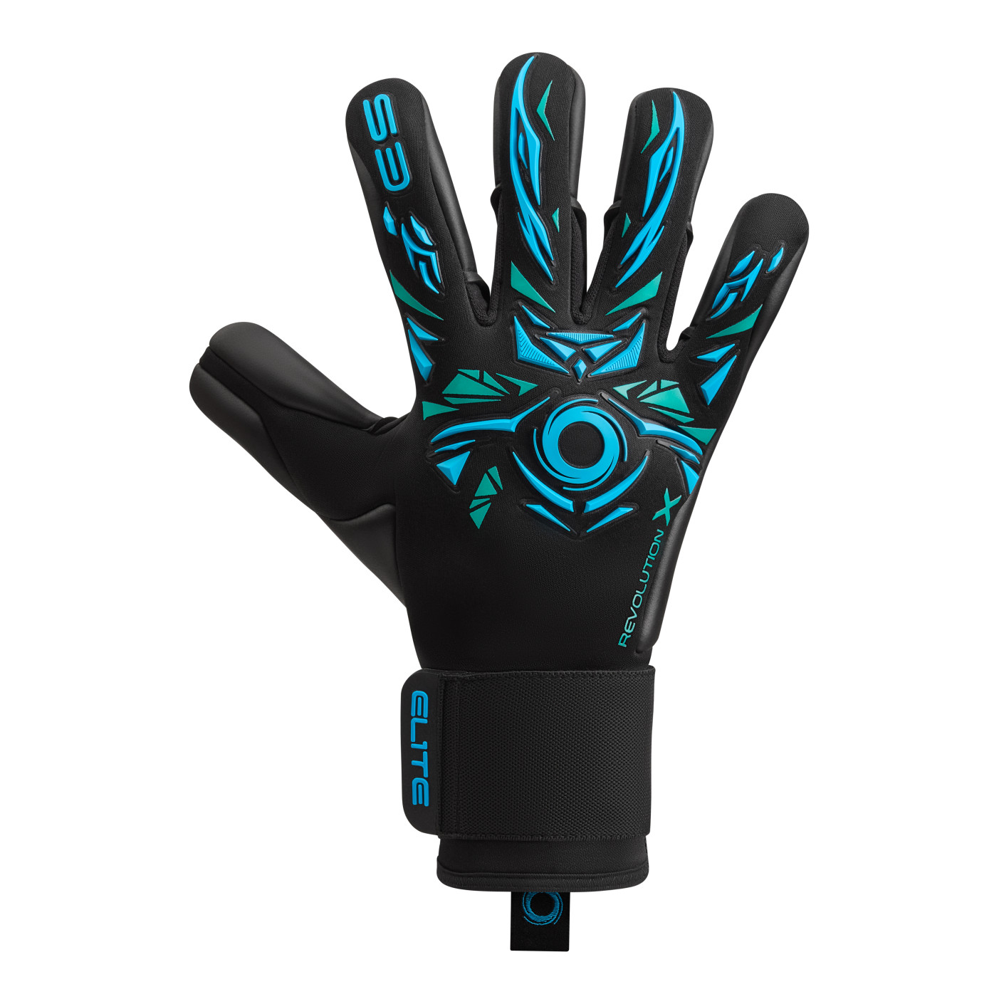 Elite Sport Neo Revolution Goalkeeper Gloves Black Blue Turquoise