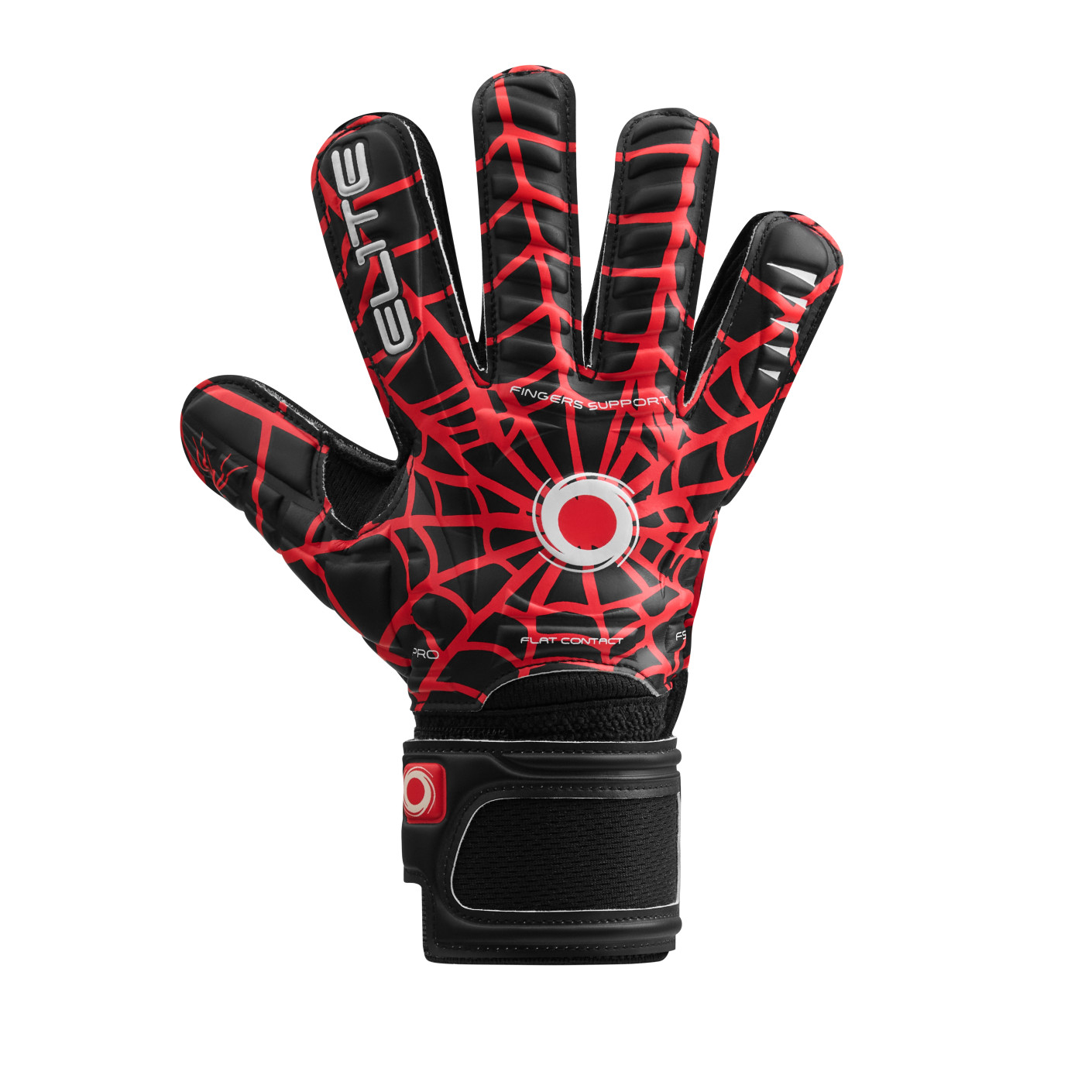 Elite Sport Spider Goalkeeper Gloves Kids Black Red Silver