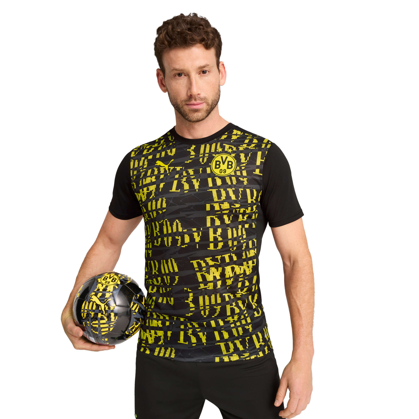 PUMA Borussia Dortmund Pre-Match Training Shirt 2024-2025 Black Yellow
