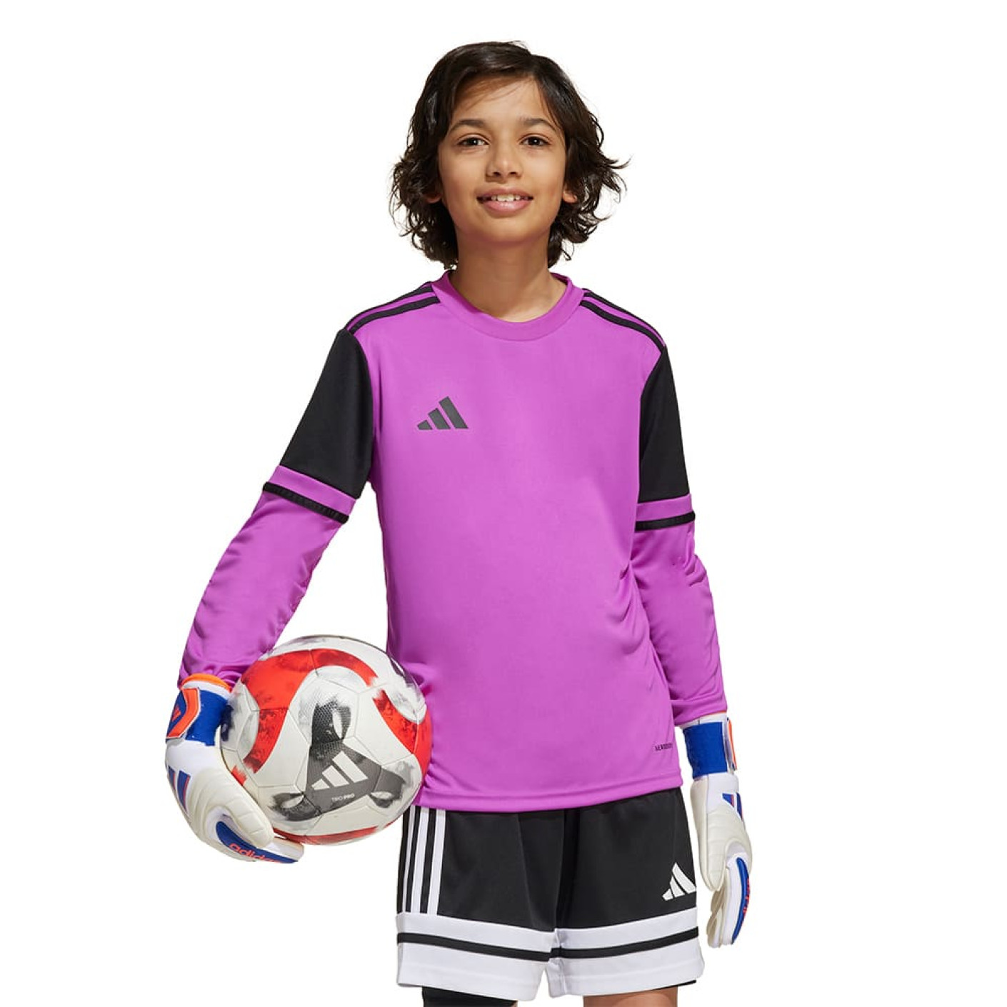adidas Squadra 25 Long Sleeve Goalkeeper Shirt Kids Purple Black