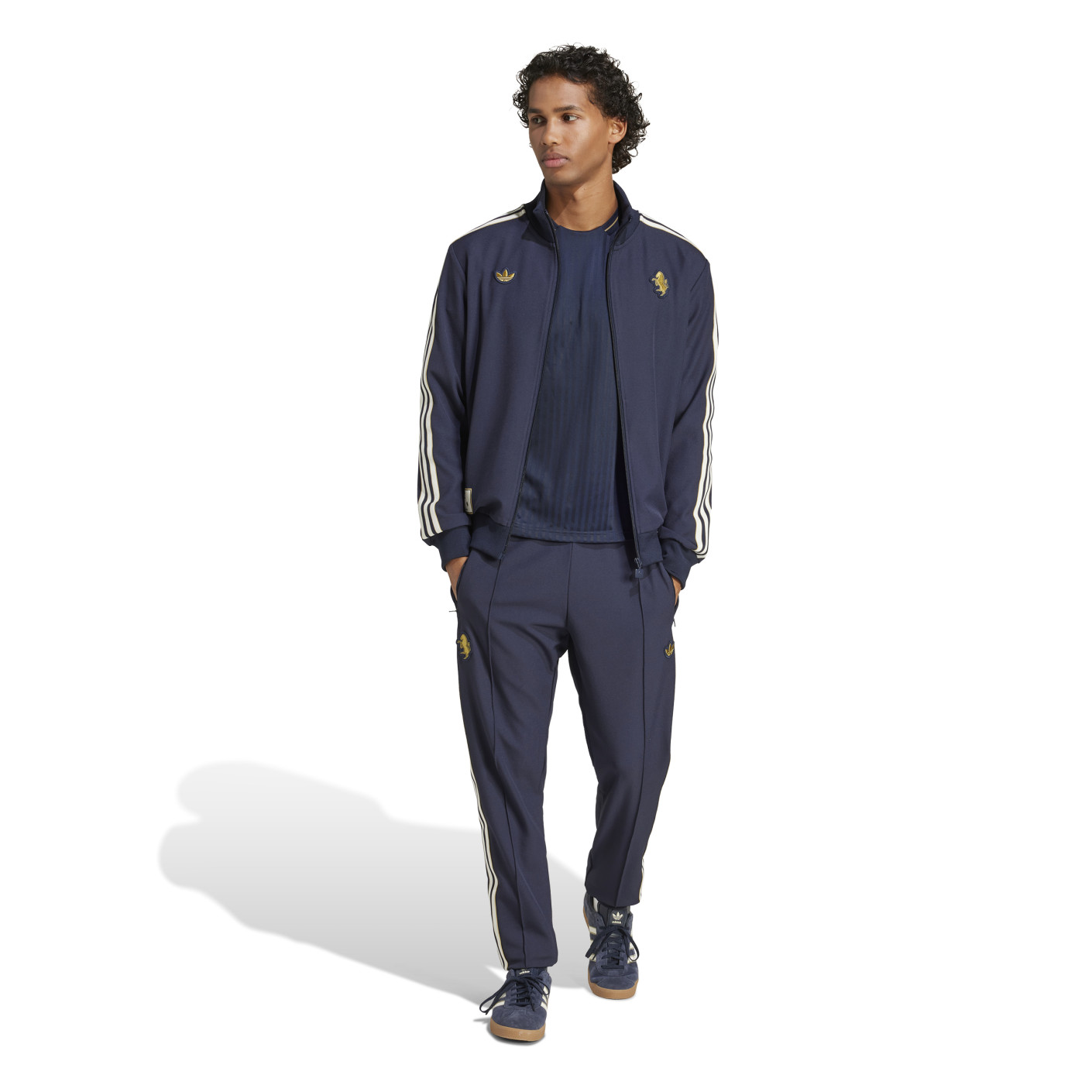 adidas Juventus Icon Trainingspak Full-Zip Donkerblauw Wit Goud